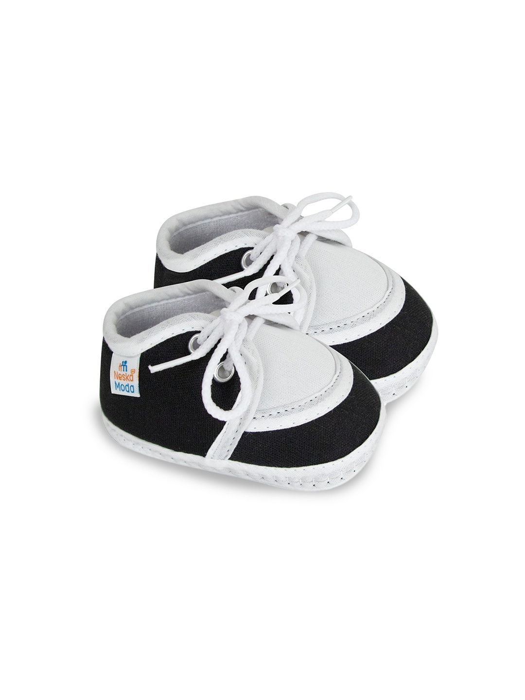 

NESKA MODA Unisex Kids Cotton Booties, Black