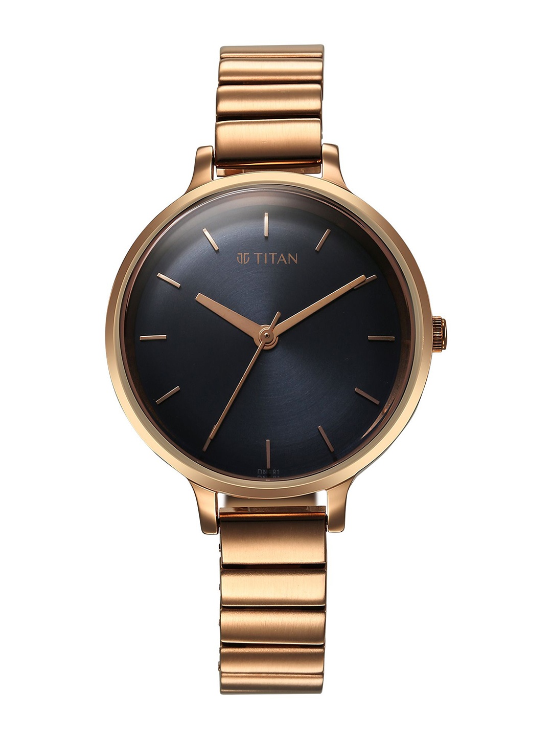 

Titan Women Embellished Dial & Stainless Steel Bracelet Style Straps Analogue Watch 2709WM01, Blue