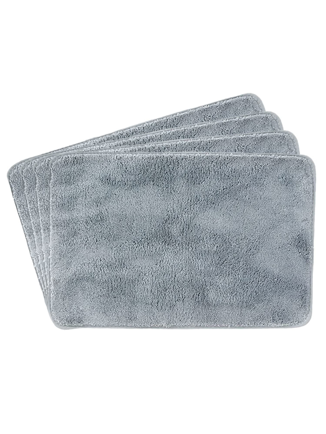 

Kuber Industries Grey 4 Pieces 240 GSM Anti-Skid Bath Rugs