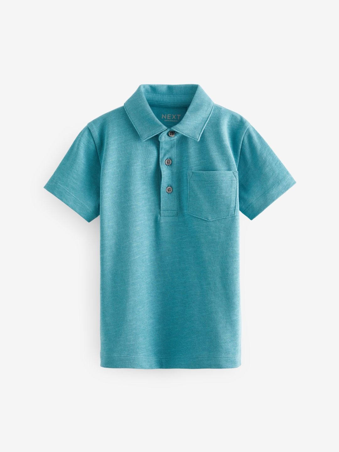 

NEXT Boys Polo Collar Pure Cotton T-shirt with Pocket Detail, Blue
