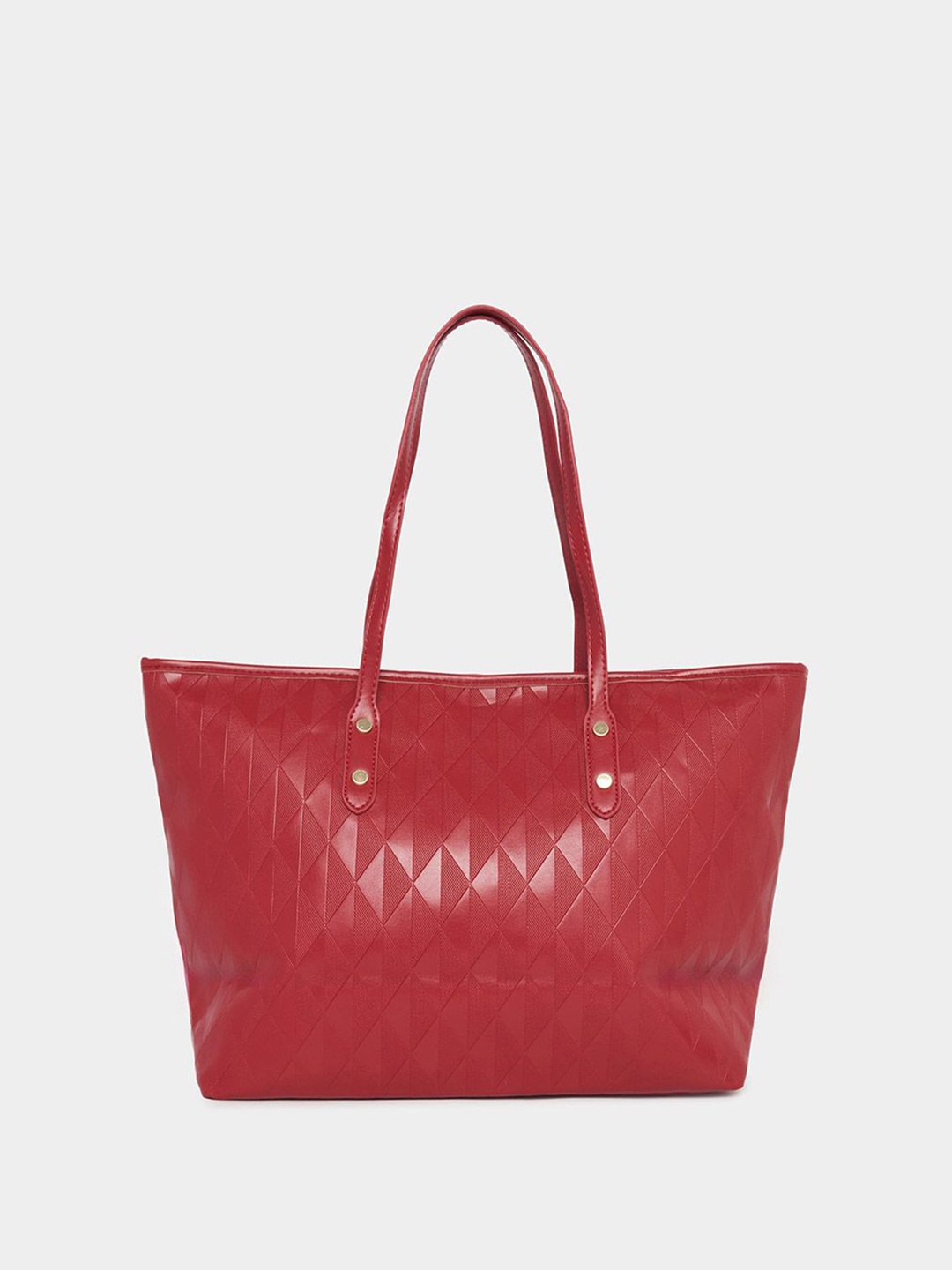 

Styli Red Textured Detail Oversized Shoulder Bag