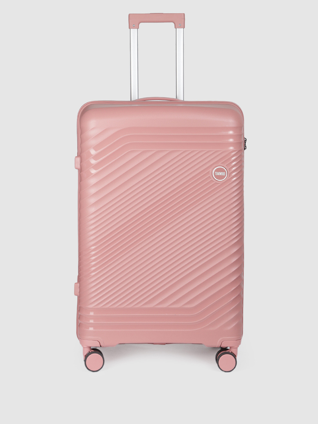 

Teakwood Leathers STRIPES Textured Hard Sided Large Size Trolley Bag 96 L, Pink