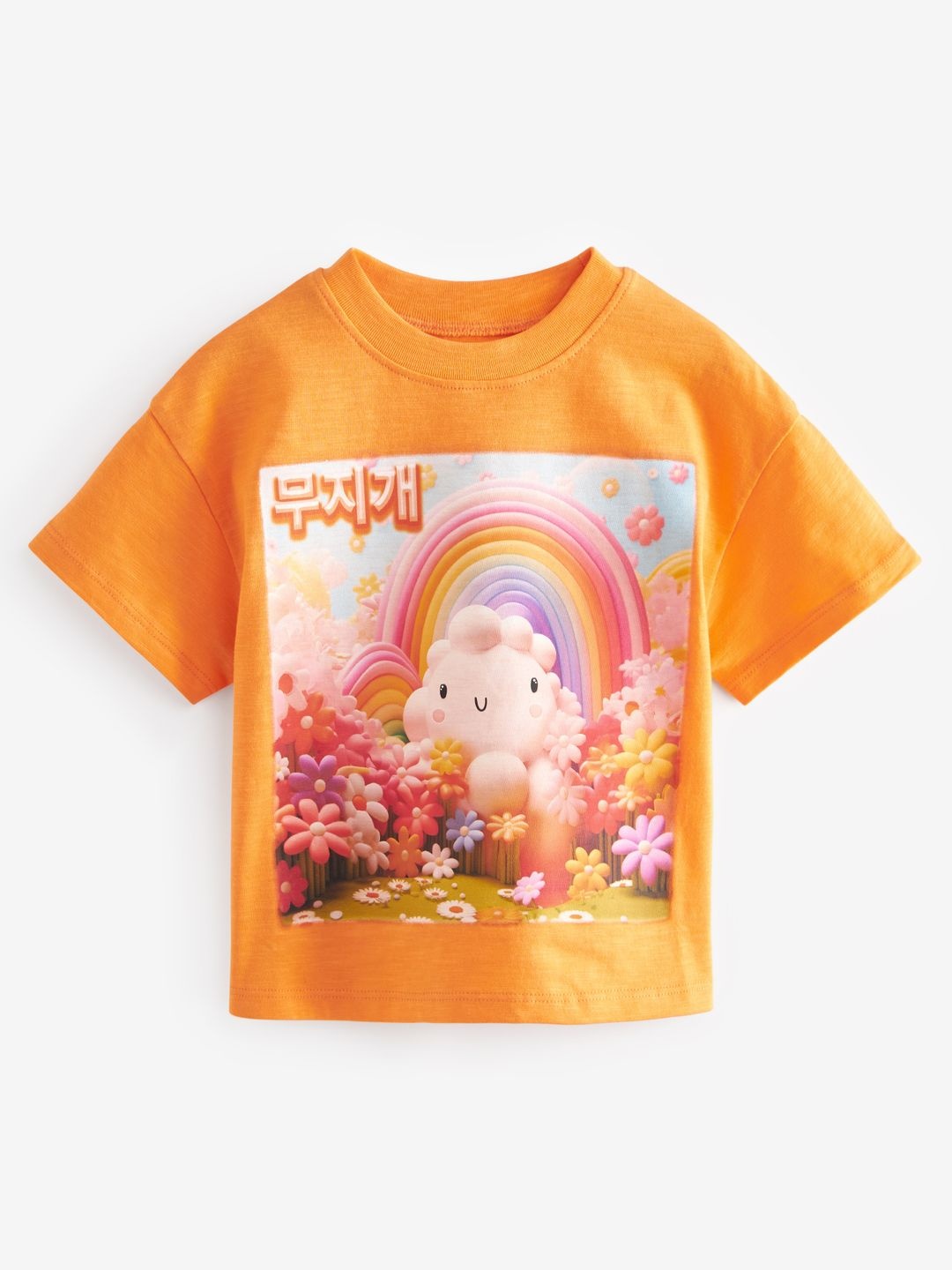 

NEXT Girls Graphic Printed Pure Cotton T-shirt, Orange