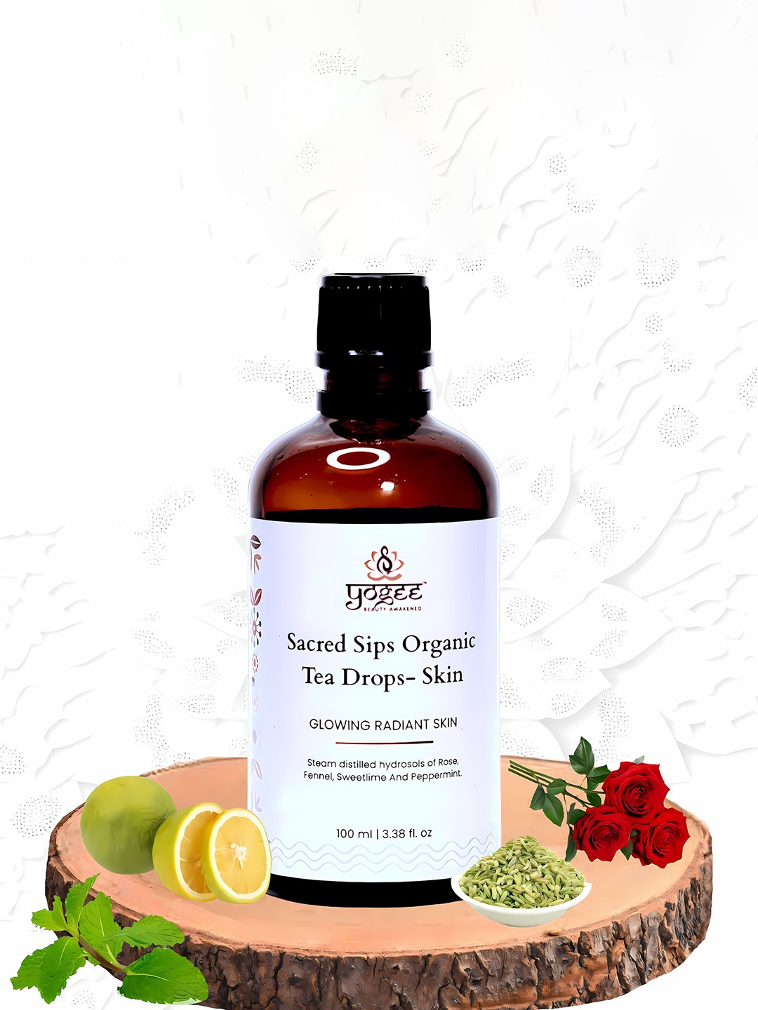 

YOGEE Sacred Sips Organic Tea Drops for Skin - 100ml, White