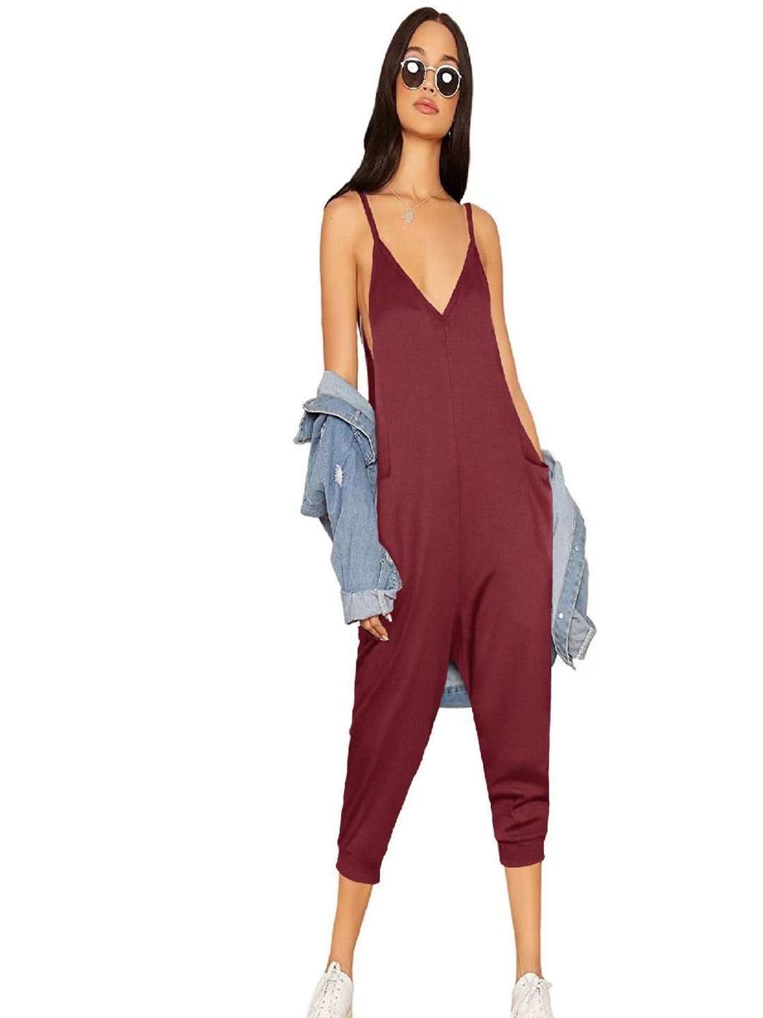 

StyleCast Sleeveless Midi Jumper Dress, Maroon