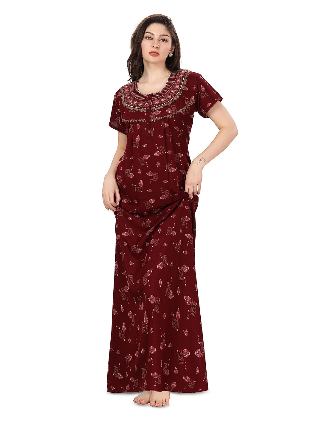 

Soulemo Printed Maxi Nightdress, Red