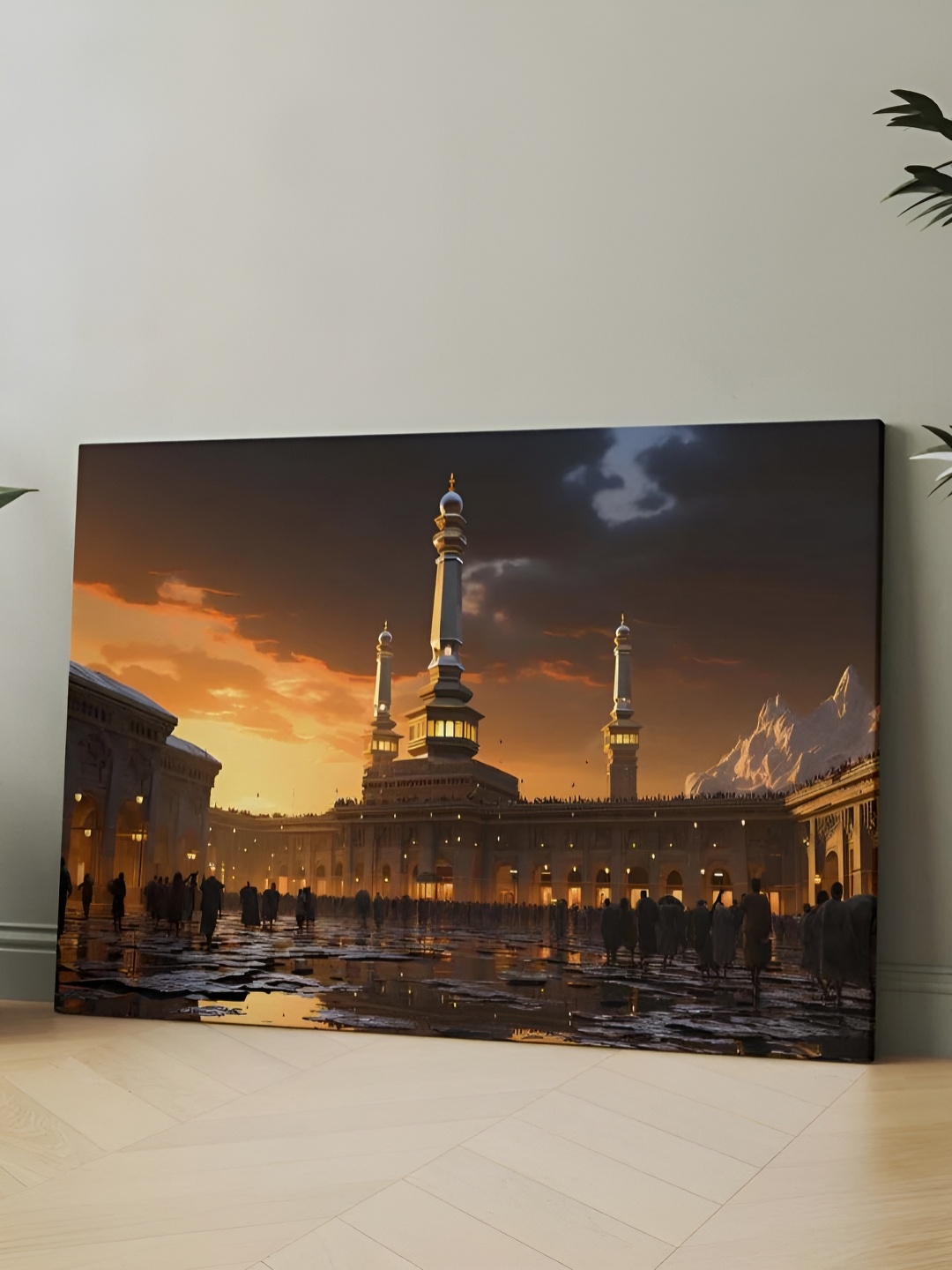 

CLAWCRAFTS Orange-Colored and Black Wooden Wall Painting