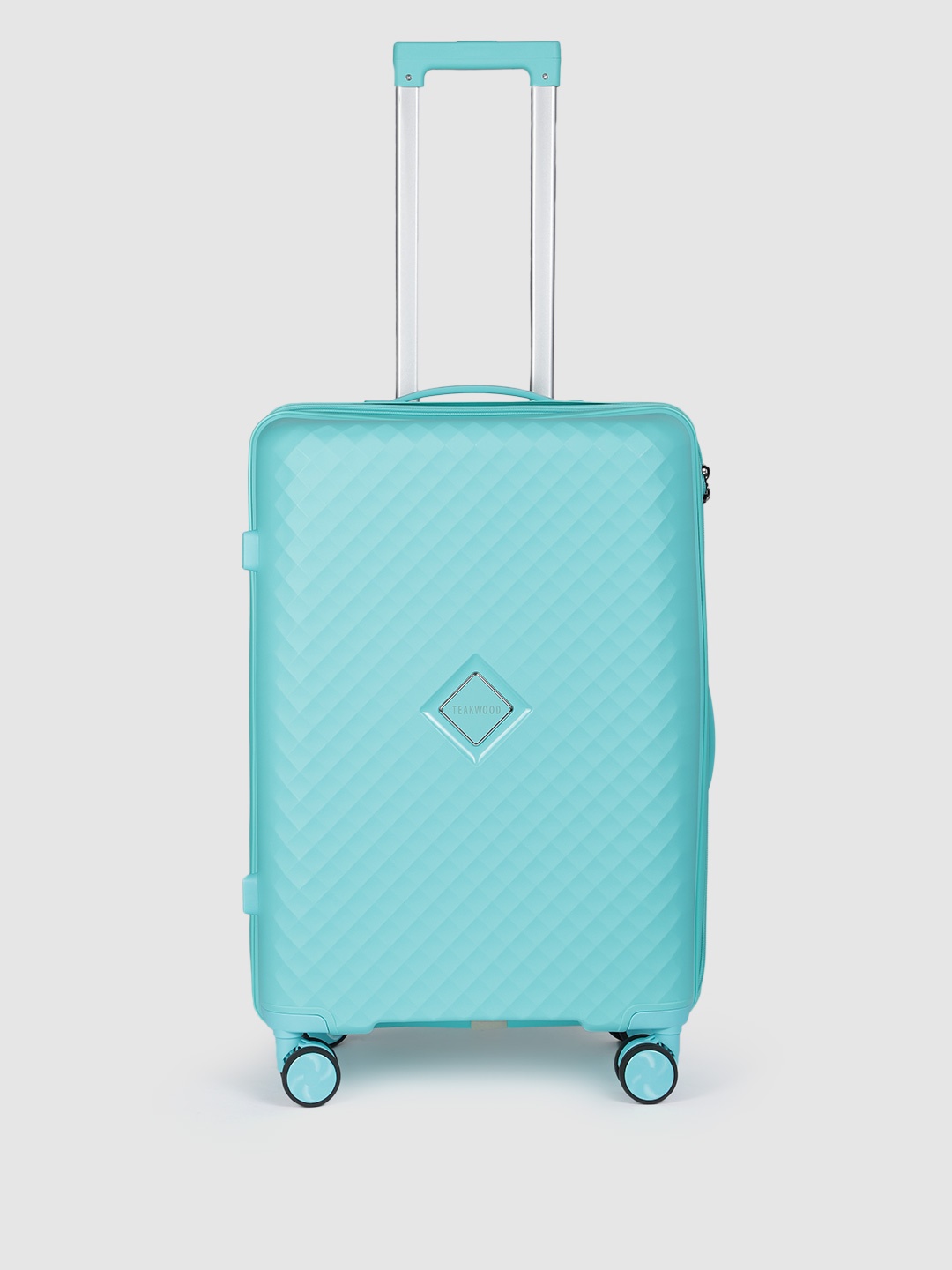 

Teakwood Leathers Square Hard Textured Medium Size Check-In Trolley Bag-57L, Blue