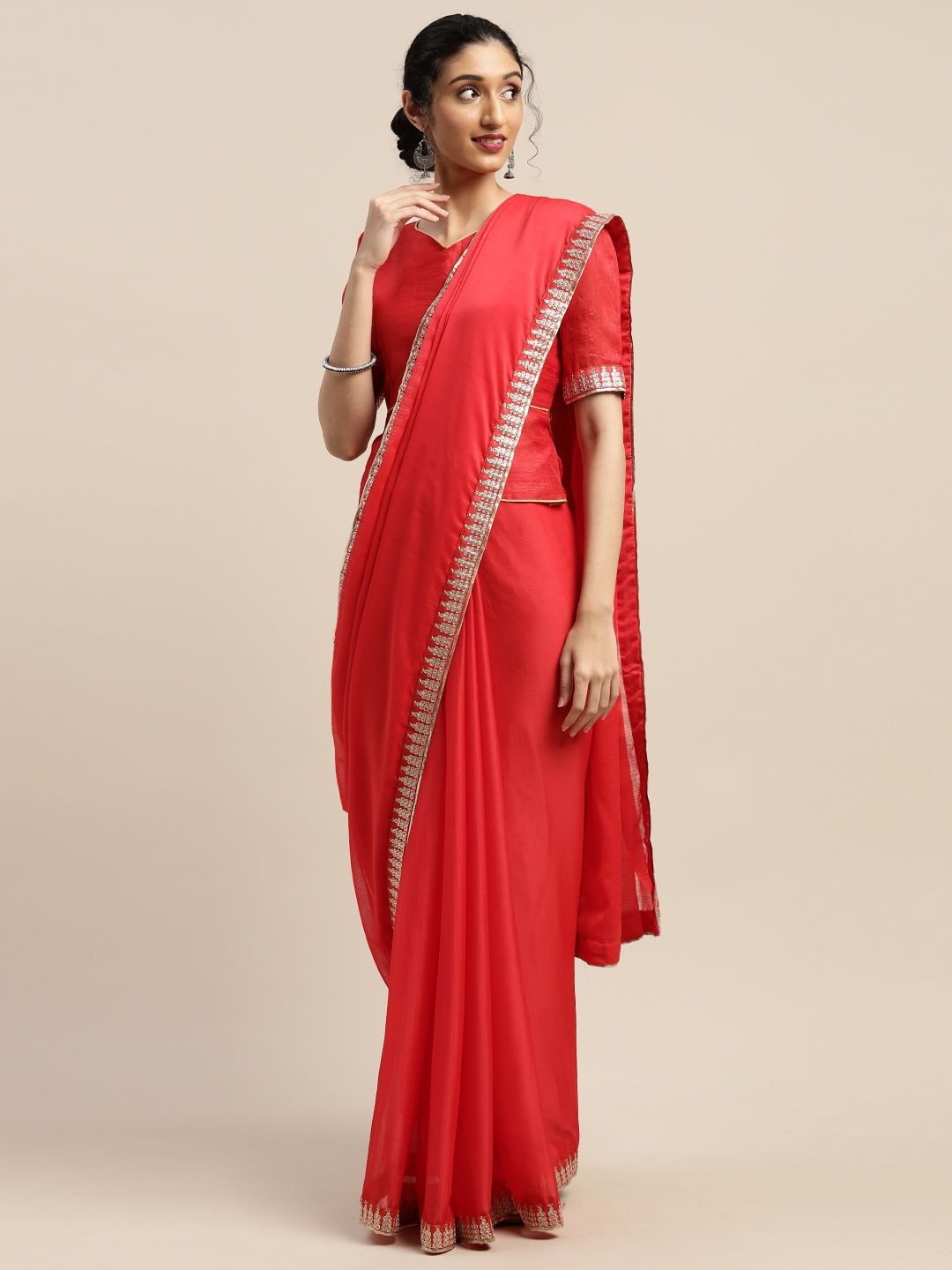 

KULNAARI Zari Saree, Red