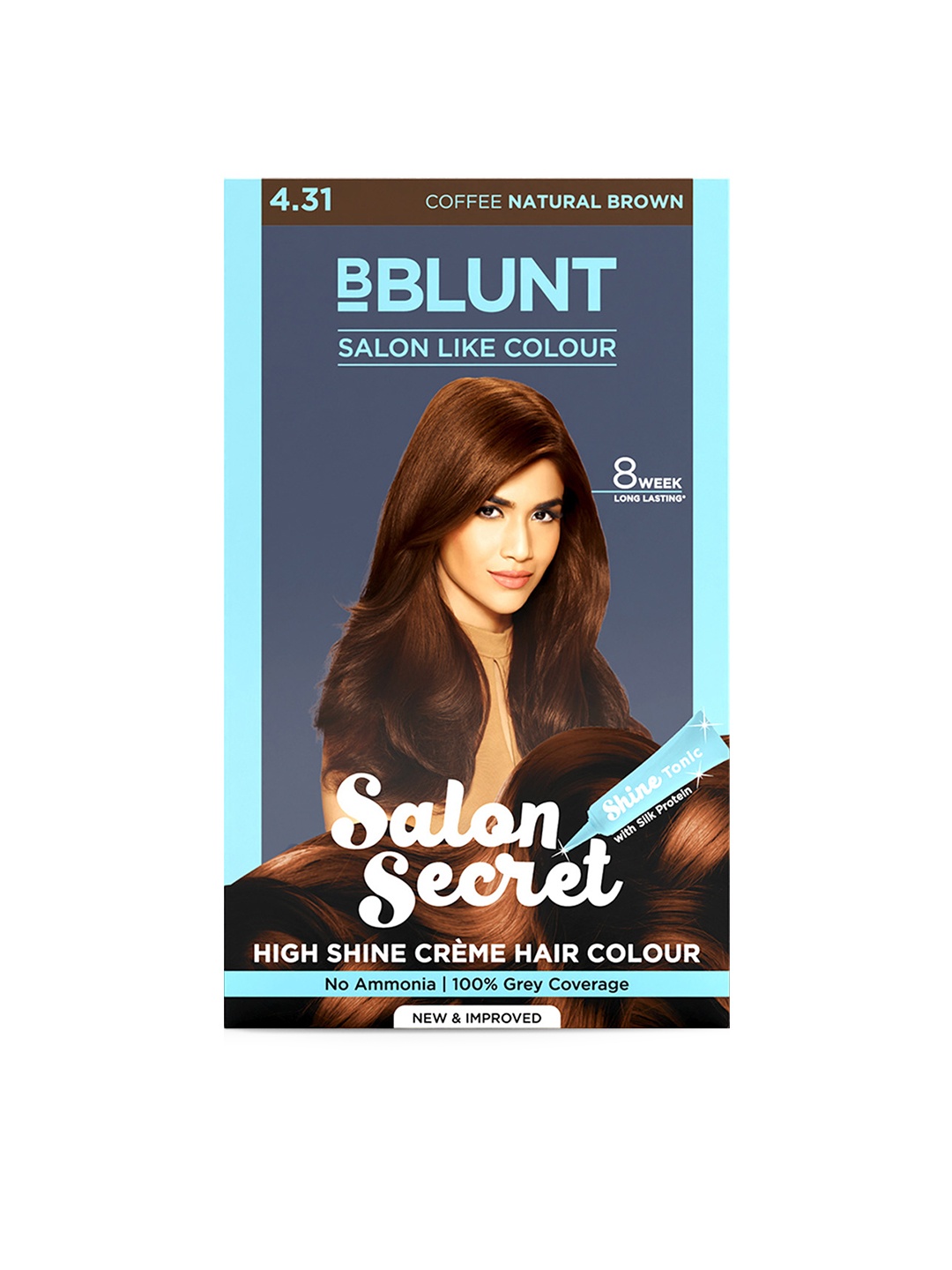 

BBLUNT Salon Secret High Shine Creme Ammonia-Free Hair Colour - Coffee Natural Brown 4.31, Coffee brown