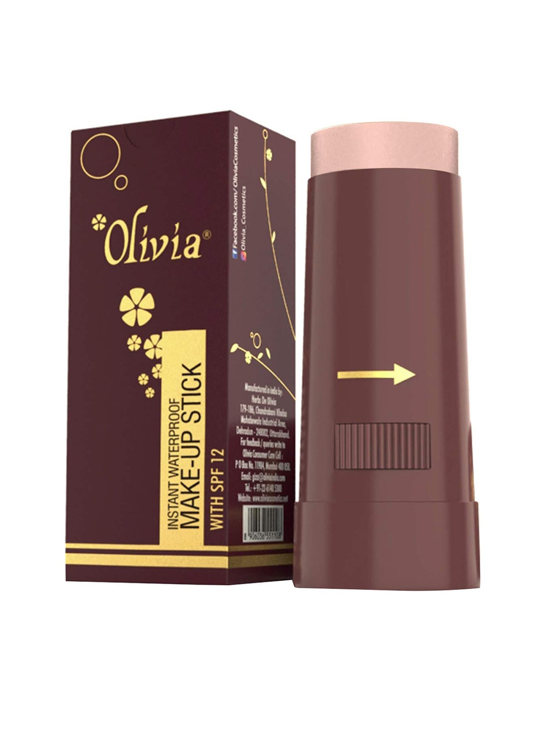 

Olivia Instant Waterproof Makeup Stick Concealer with SPF 12 - 15g - Rachelle Rose 02, Peach