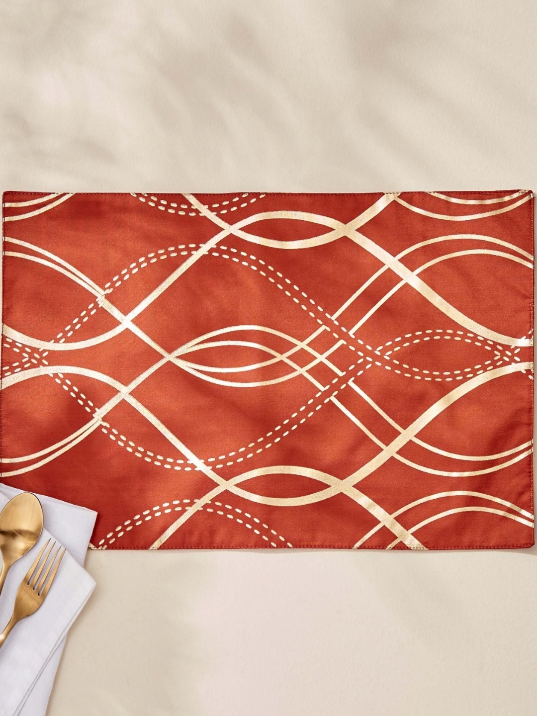 

Home Centre Corsica Gleam Red Printed Table Placemats