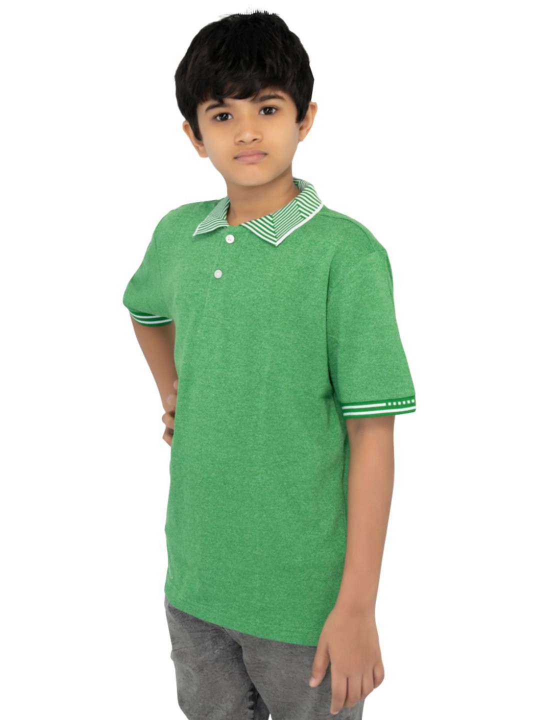 

BAESD Boys Graphic Printed Polo Collar Cotton T-shirt, Green