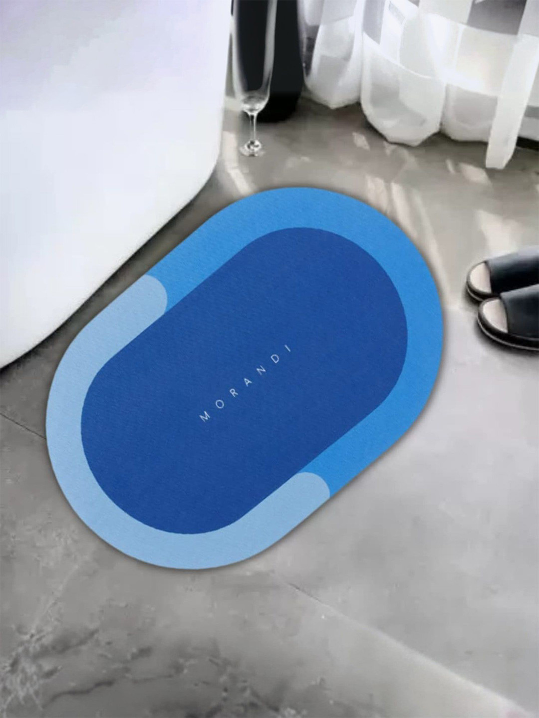 

Kuber Industries Blue 3 Pieces 240 GSM Anti Slip Bath Rugs