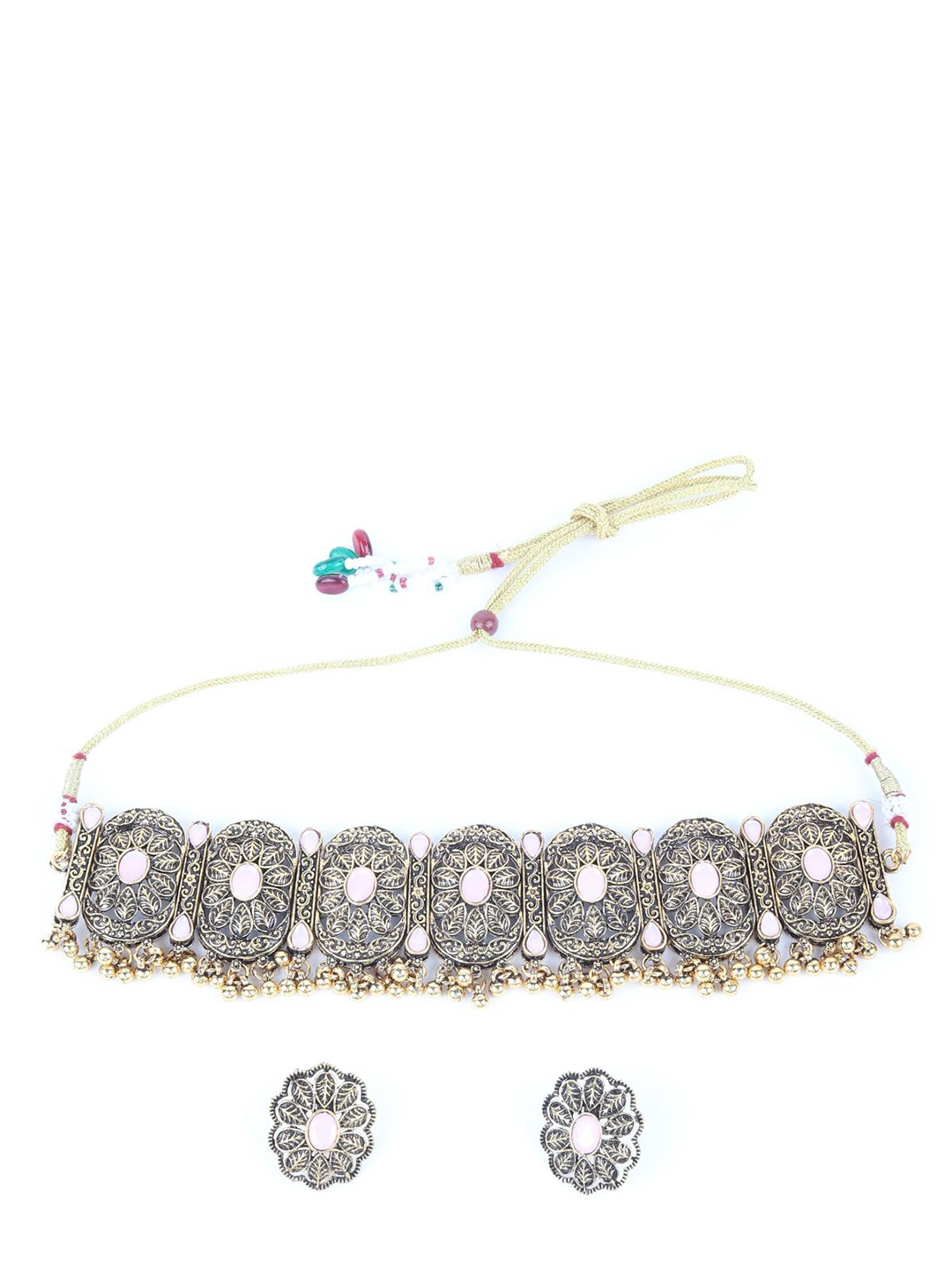 

ODETTE Gold-Plated Pearl Beaded & Faux Stone Studded Jewellery Set