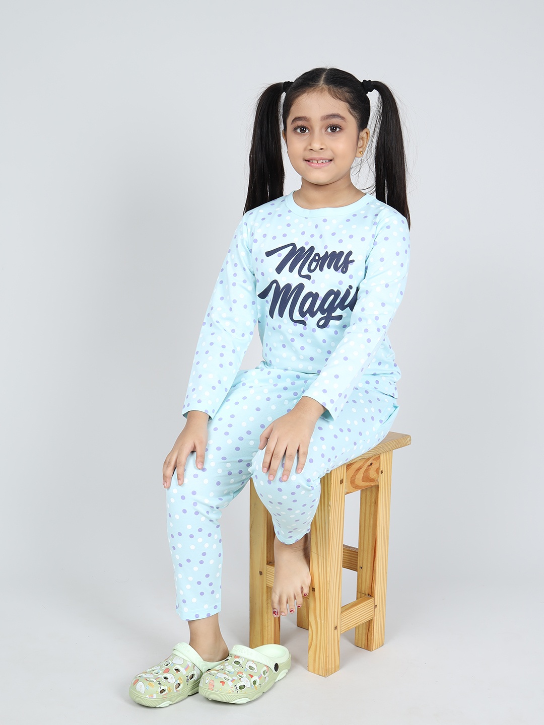 

Here&Now X Denikid Girls Cotton Printed T-shirt with Trouser, Blue