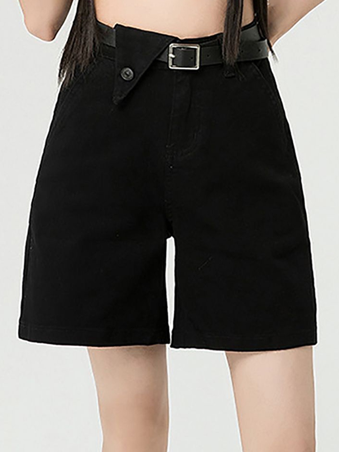 

StyleCast x Revolte Women Mid-Rise Denim Shorts, Black