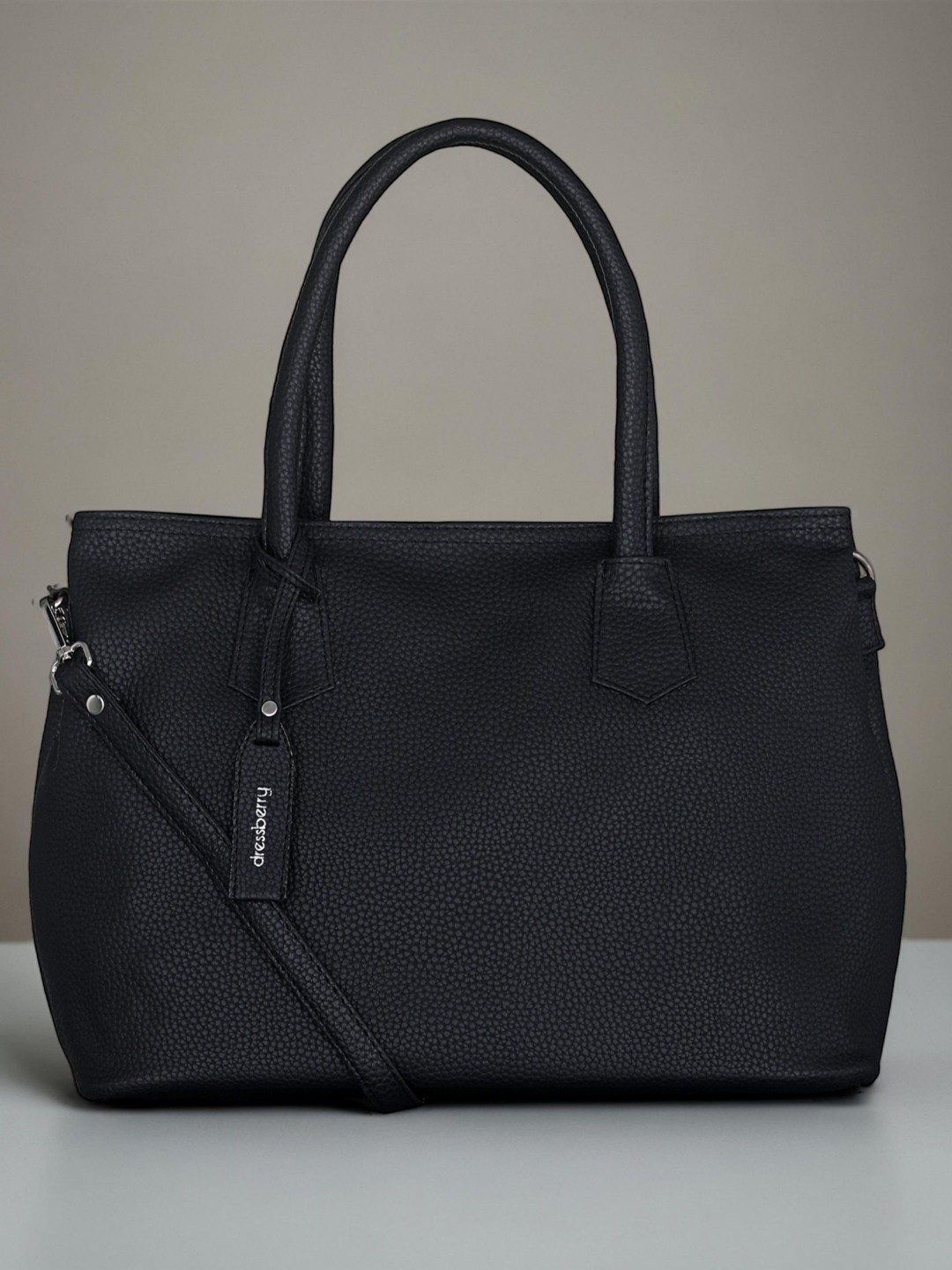 

DressBerry Textured Structured Shoulder Bag, Black