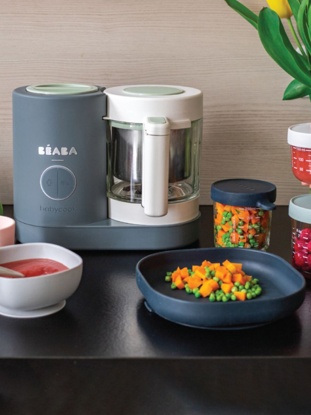

BEABA Infants Grey & White Printed Babycook Food Processors