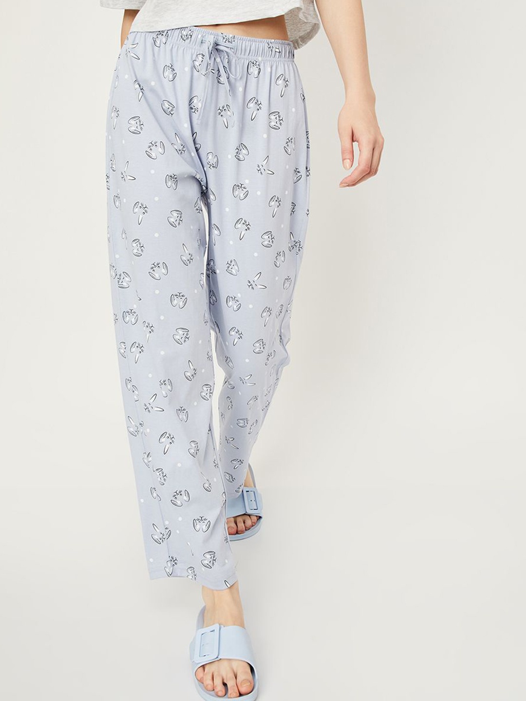 

max Women Conversational Cotton Lounge Pants, Blue