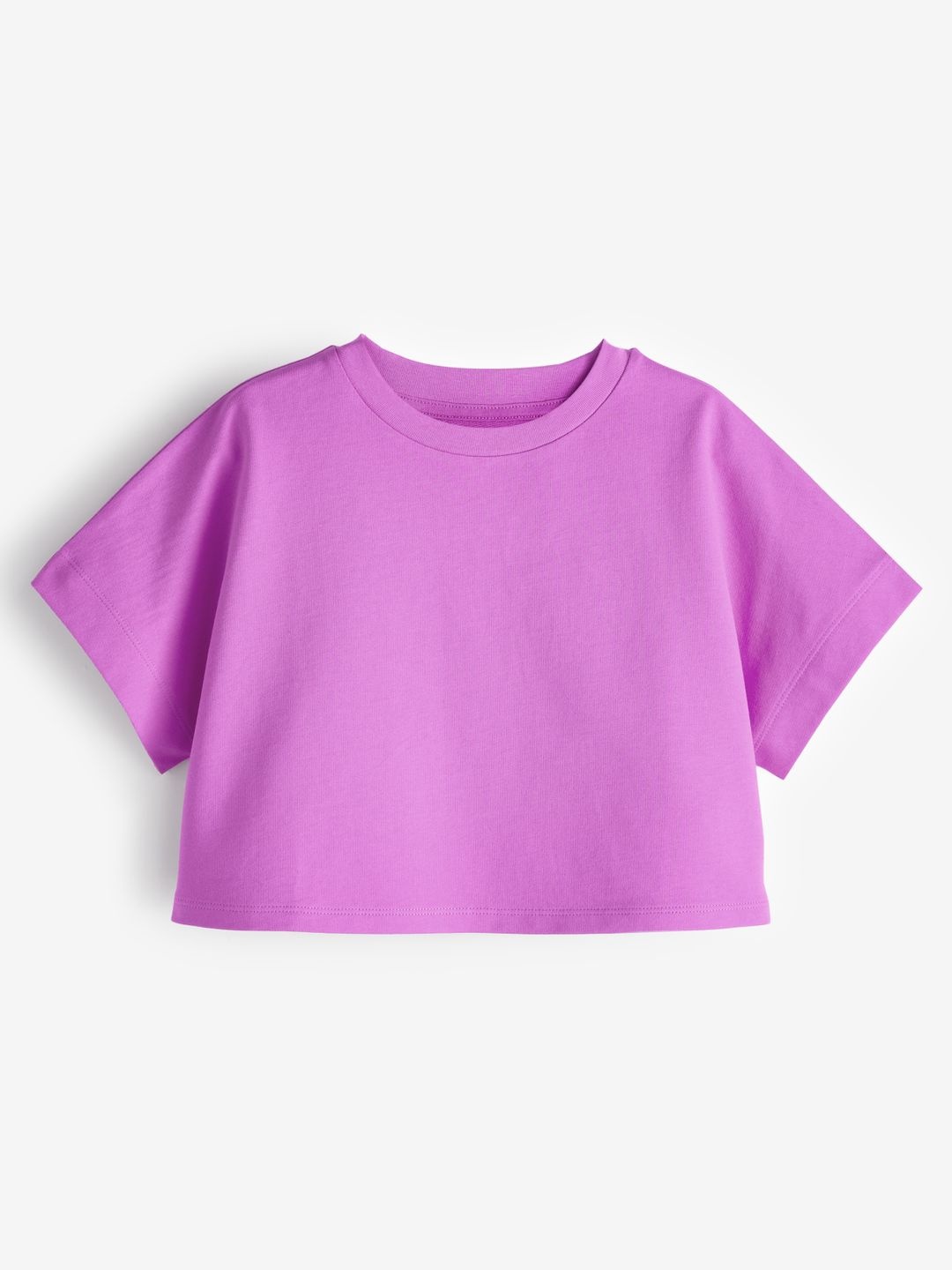 

NEXT Girls Extended Sleeves Pure Cotton Boxy Fit T-shirt, Purple