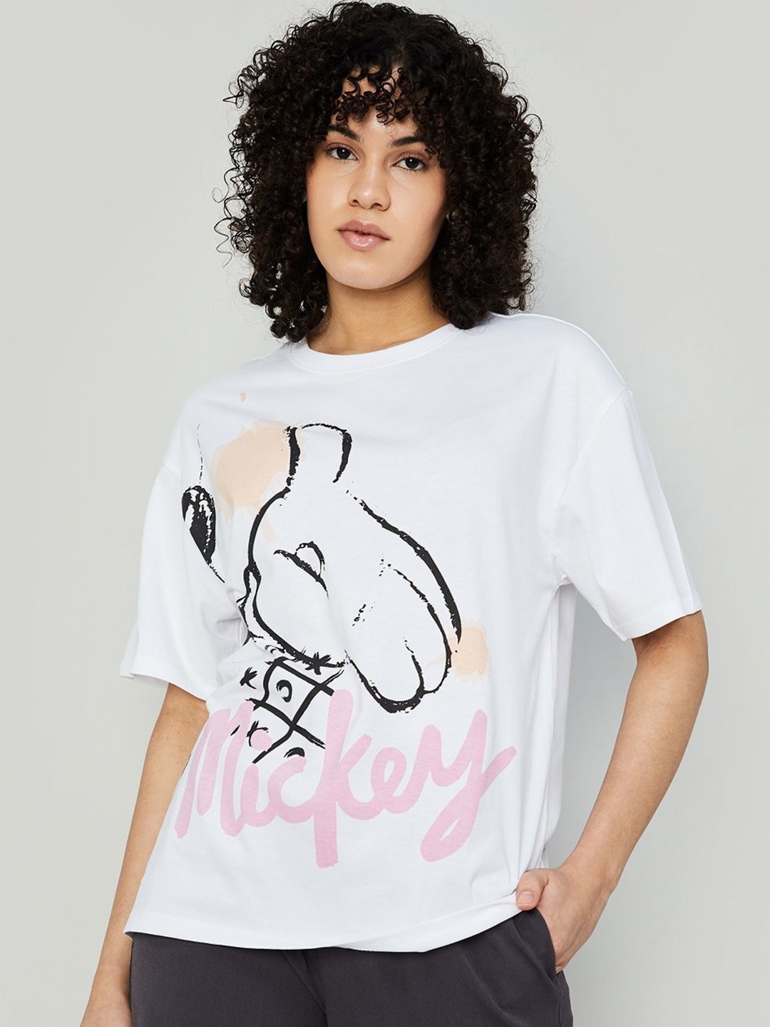 

Ginger by Lifestyle Women Mickey Mouse T Shirt, White