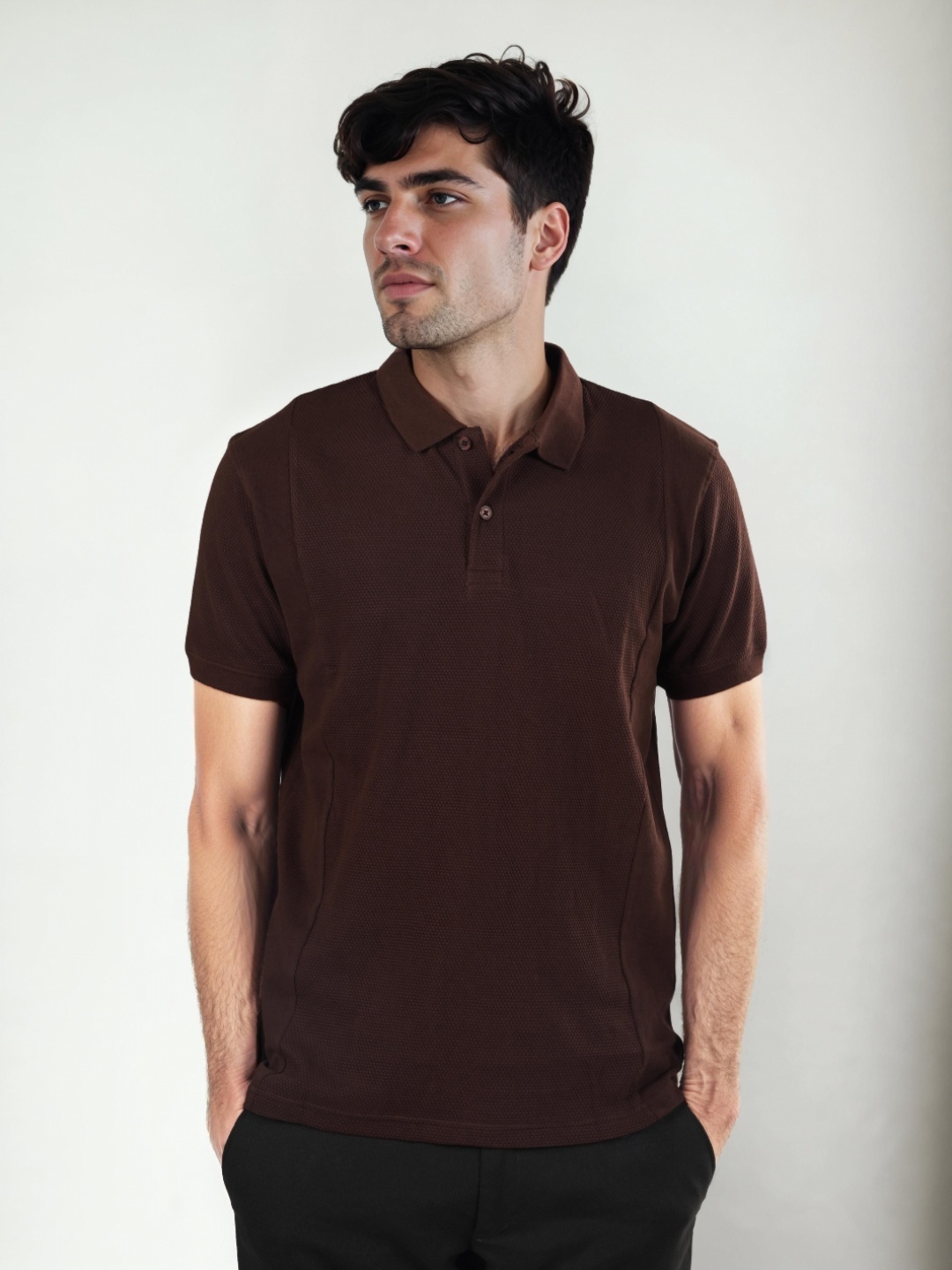 

Celio Men Solid Polo Collar Cotton T-Shirt, Brown