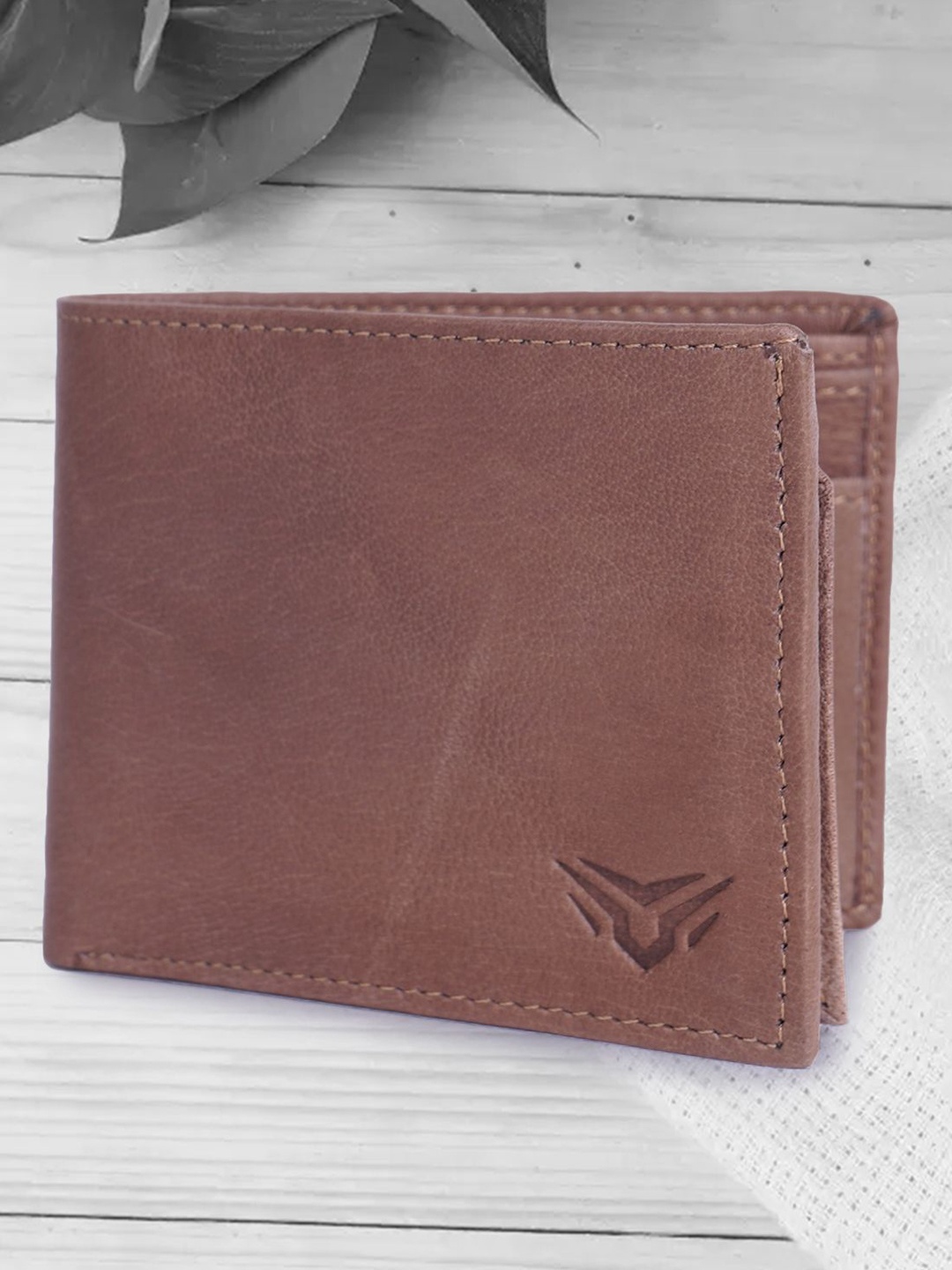 

YA MALEKO Men Leather Two Fold Wallet, Brown