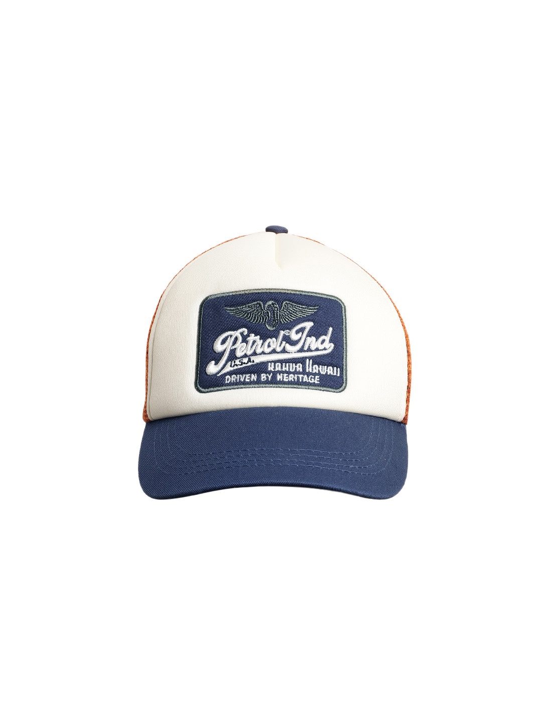 

Petrol Men Embroidered Snapback Cap, White
