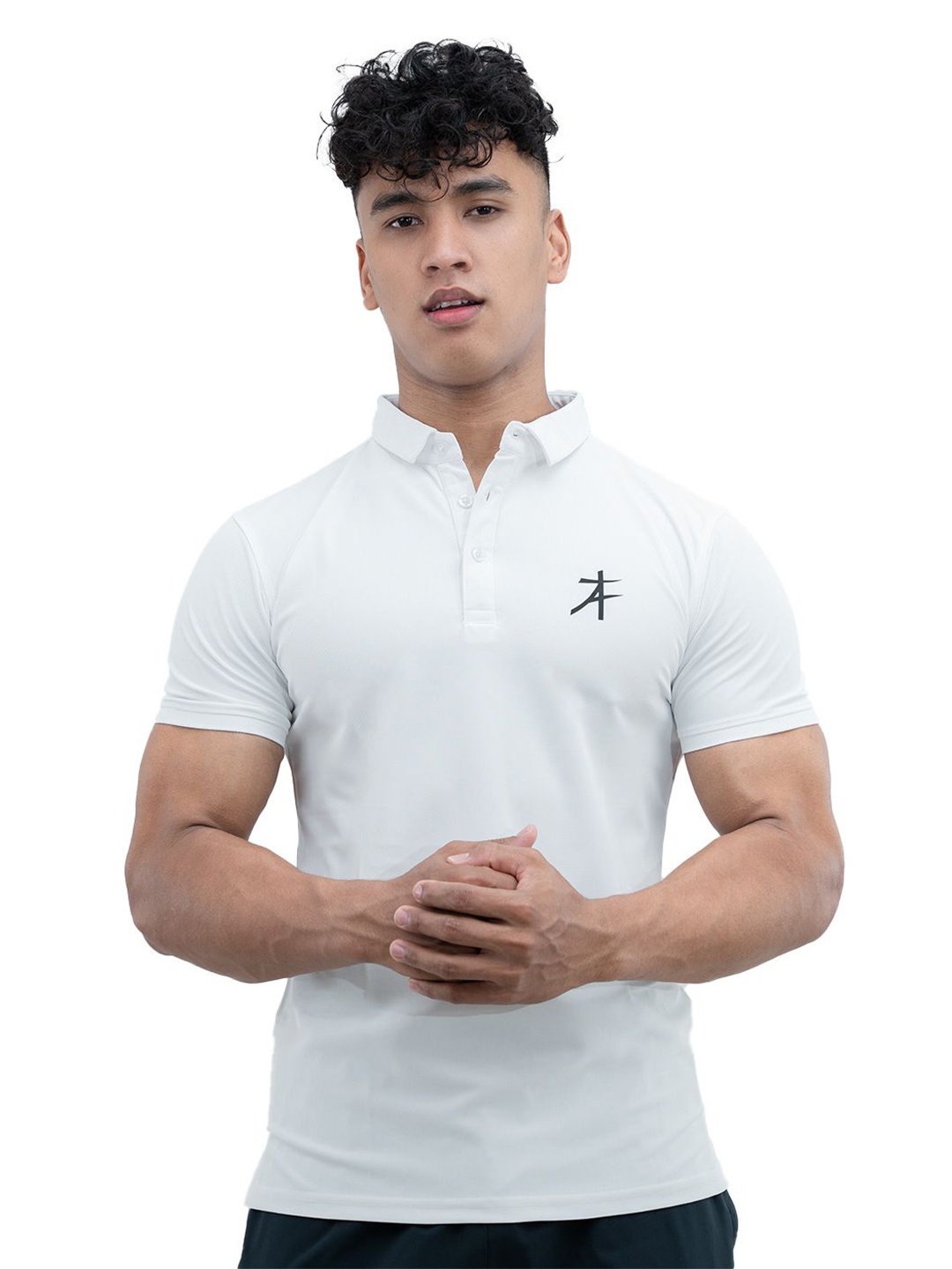 

Athflex Men Breathable Pique Polo Gym & Casual T-shirt, White