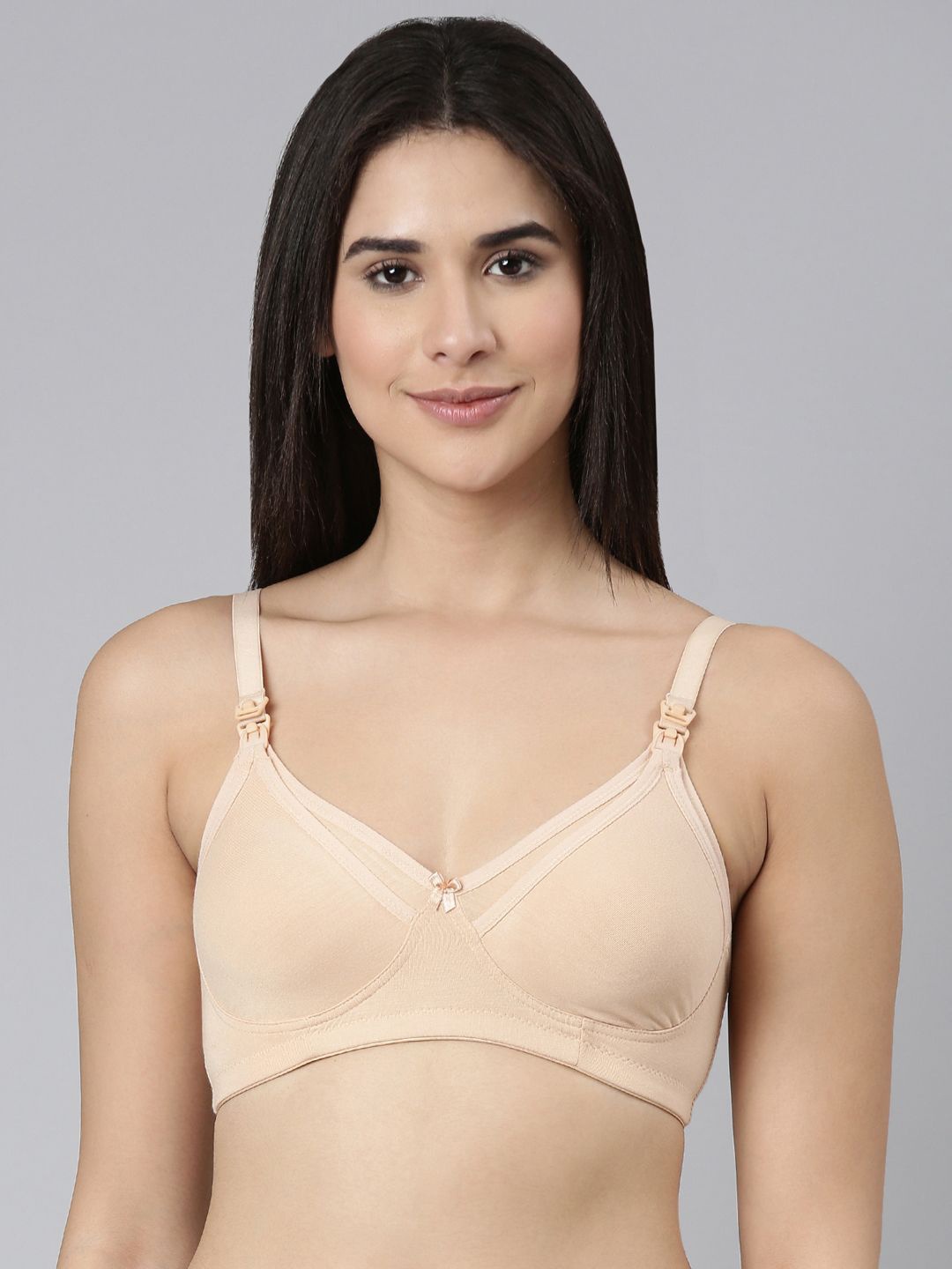 

THE MAMA KLUB Full Coverage Non Padded Bra, Nude