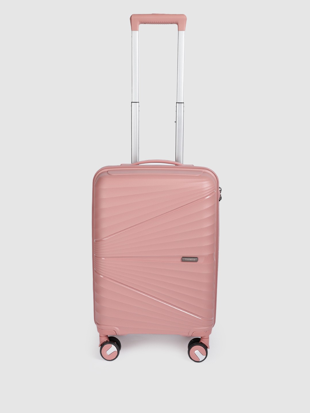 

Teakwood Leathers BRIDGE Textured Hard Sided Cabin Size Trolley Bag 38 L, Pink