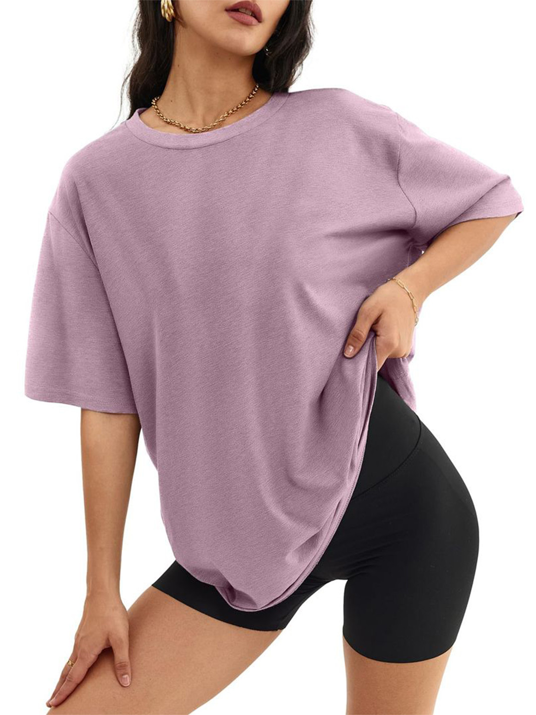 

StyleCast Women Solid Round Neck Top, Black