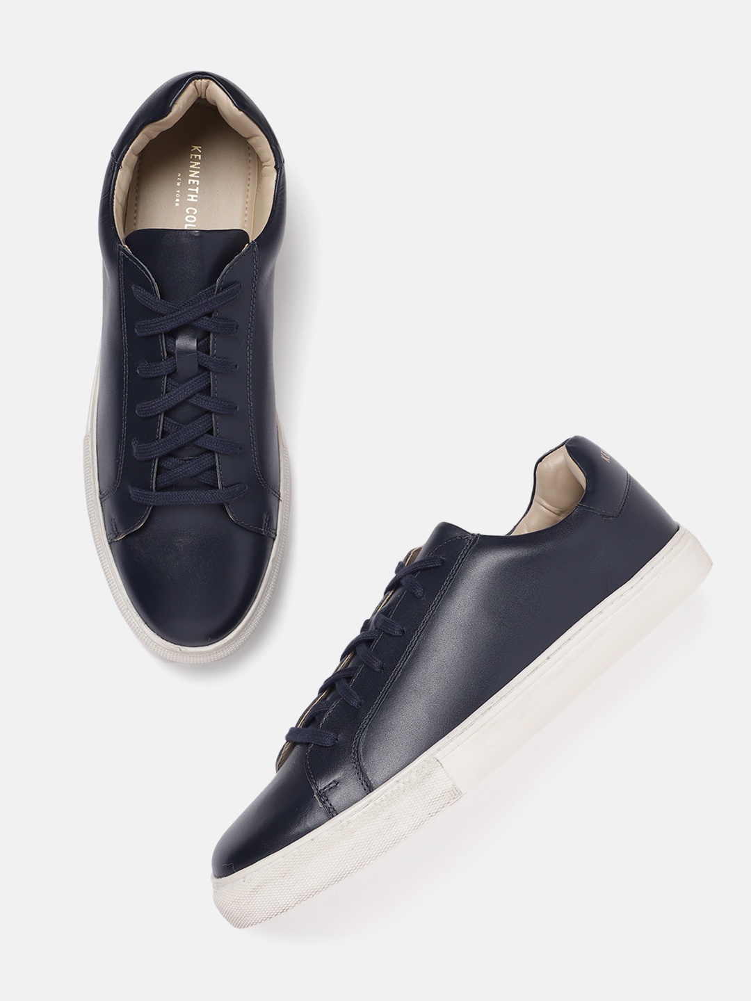 

Kenneth Cole Men Leather Everyday Sneakers, Navy blue