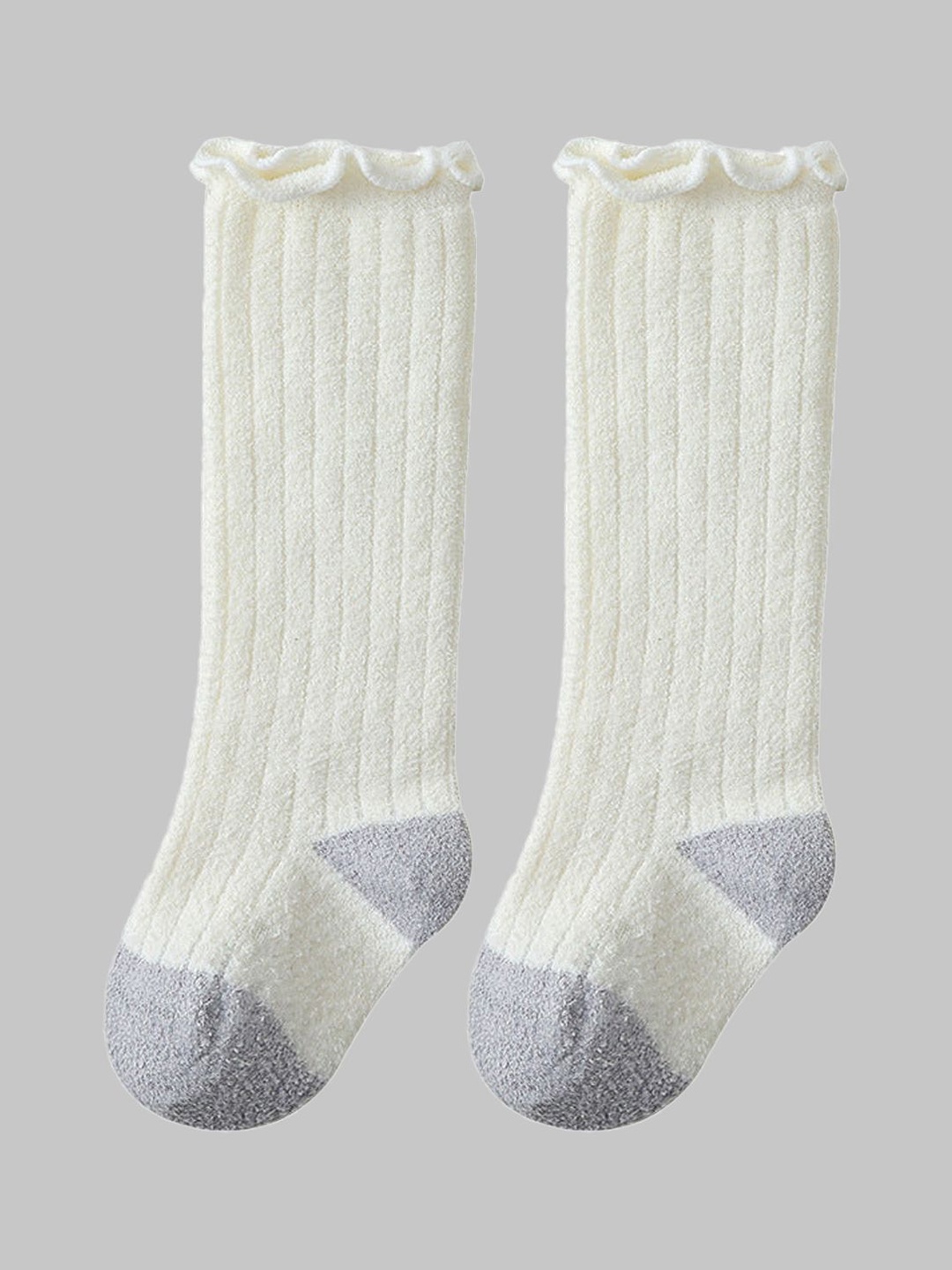 

SYGA Kids Solid Above Knee-Length Socks, White