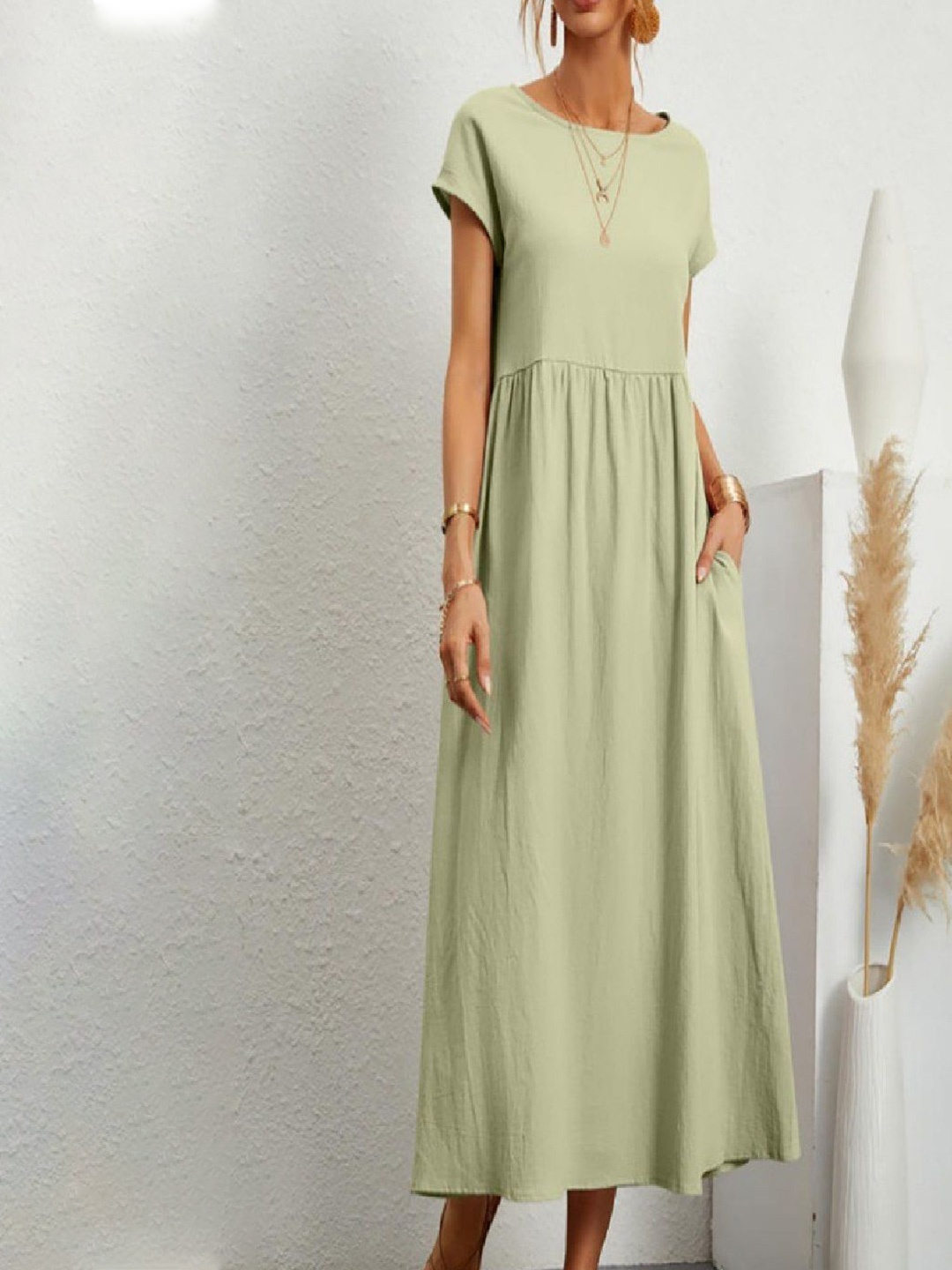 

StyleCast Georgette A-Line Midi Dress, Green
