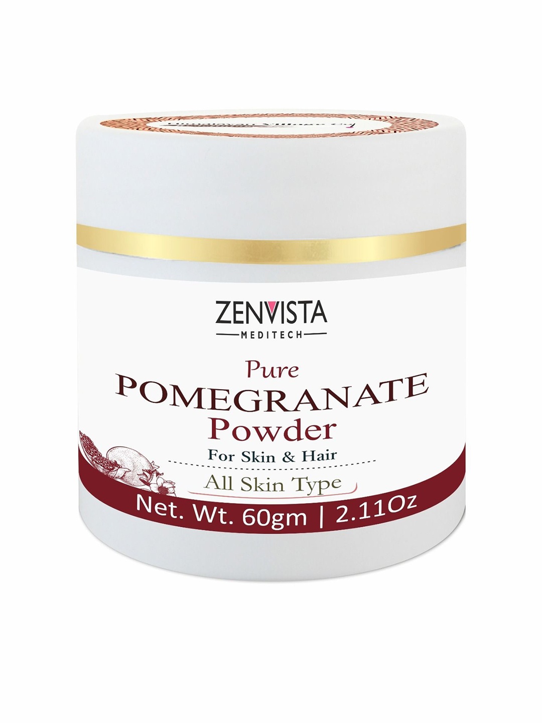 

Zenvista Pure Dry Pomegranate Peel Powder - 60g, White