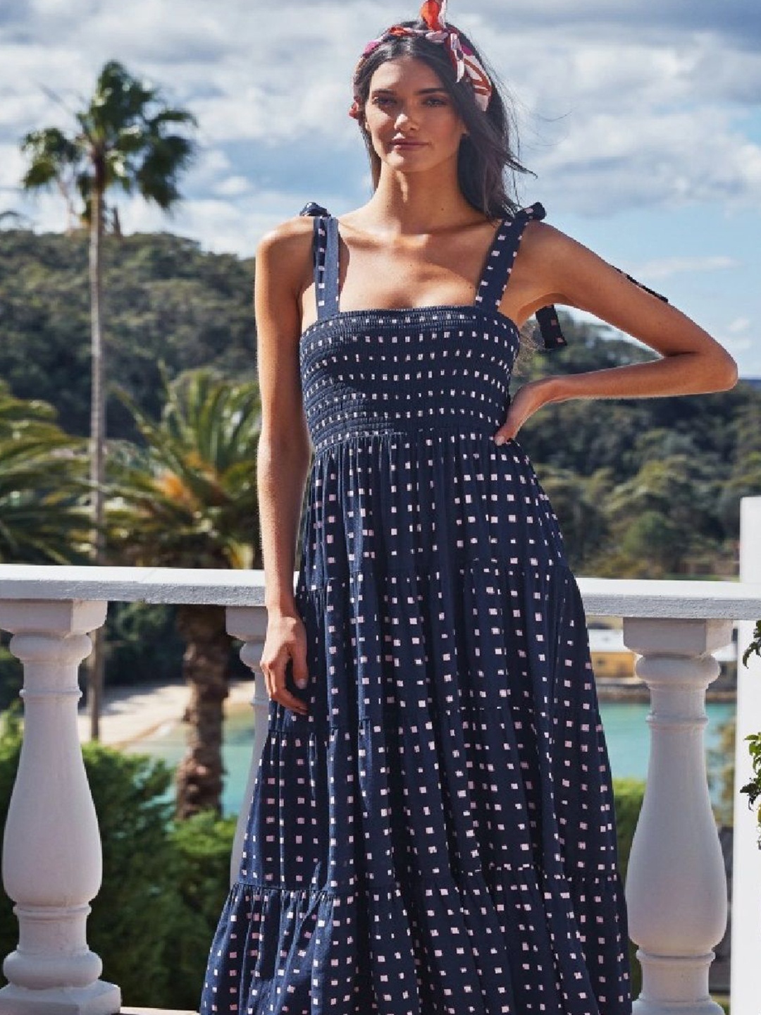 

StyleCast Printed Sleeveless Fit & Flare Dress, Navy blue
