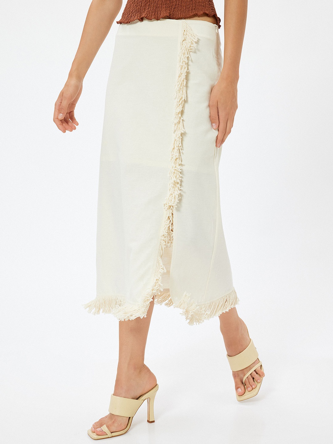 

Koton Flared Midi Skirts, Beige