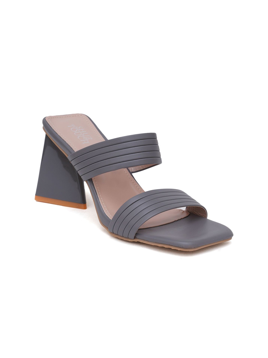 

SHUZ TOUCH Women Synthetic Block Heel Sandals, Grey