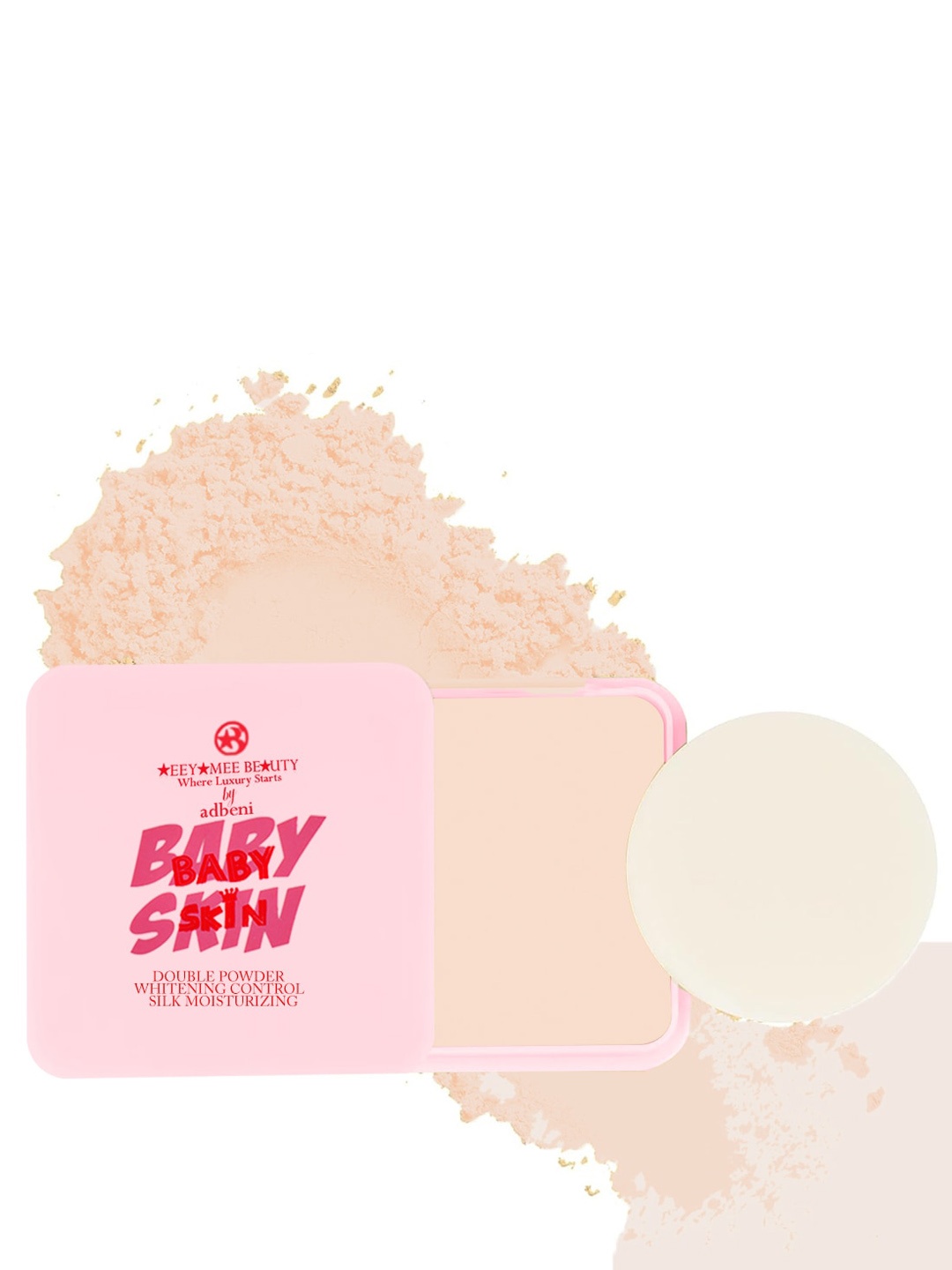 

Adbeni Baby Skin Double Powder Whitening Control Compact Powder 25g - Shade 03, Beige