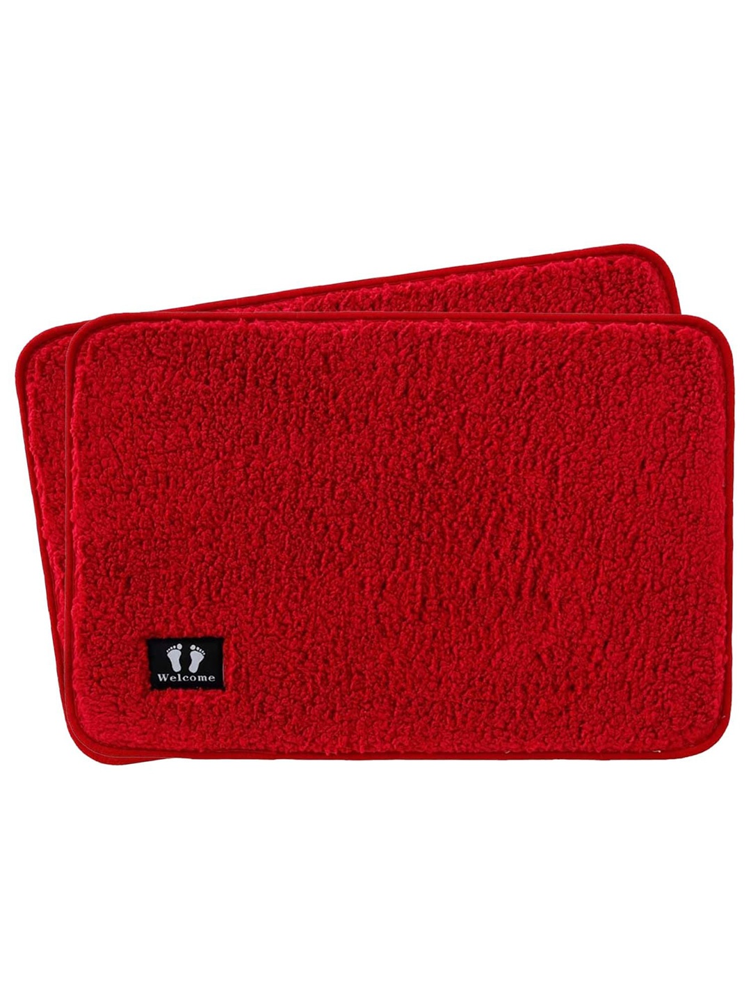 

Kuber Industries Red 2 Pieces 240 GSM Anti-Skid Bath Rugs
