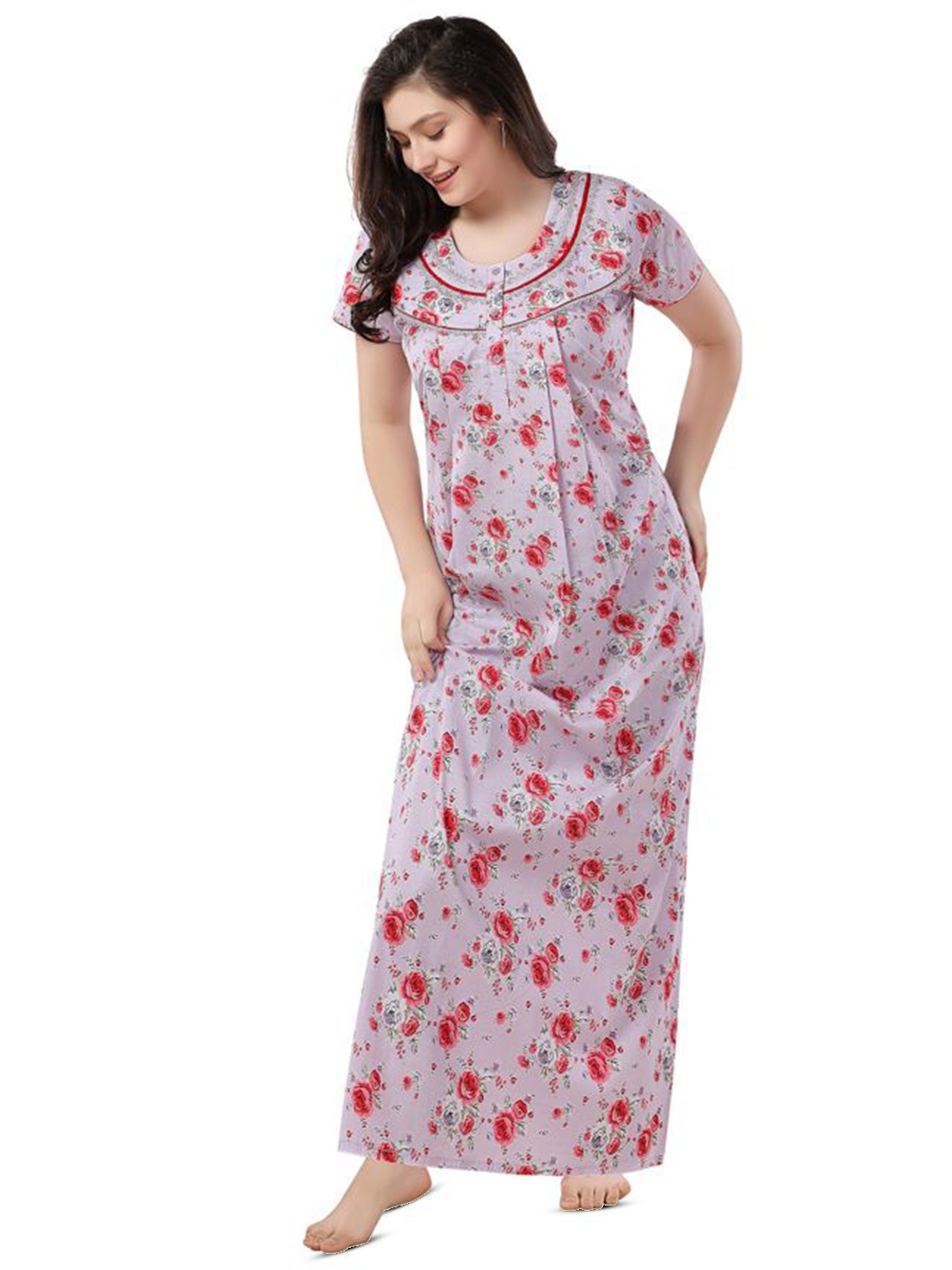 

Soulemo Floral Printed Maxi Nightdress, Purple