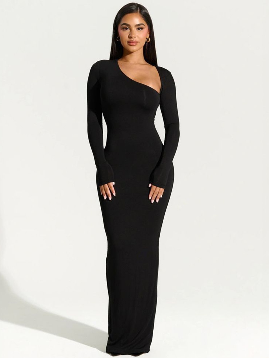 

MIAKEE Women Long Sleeves Maxi Dress, Black