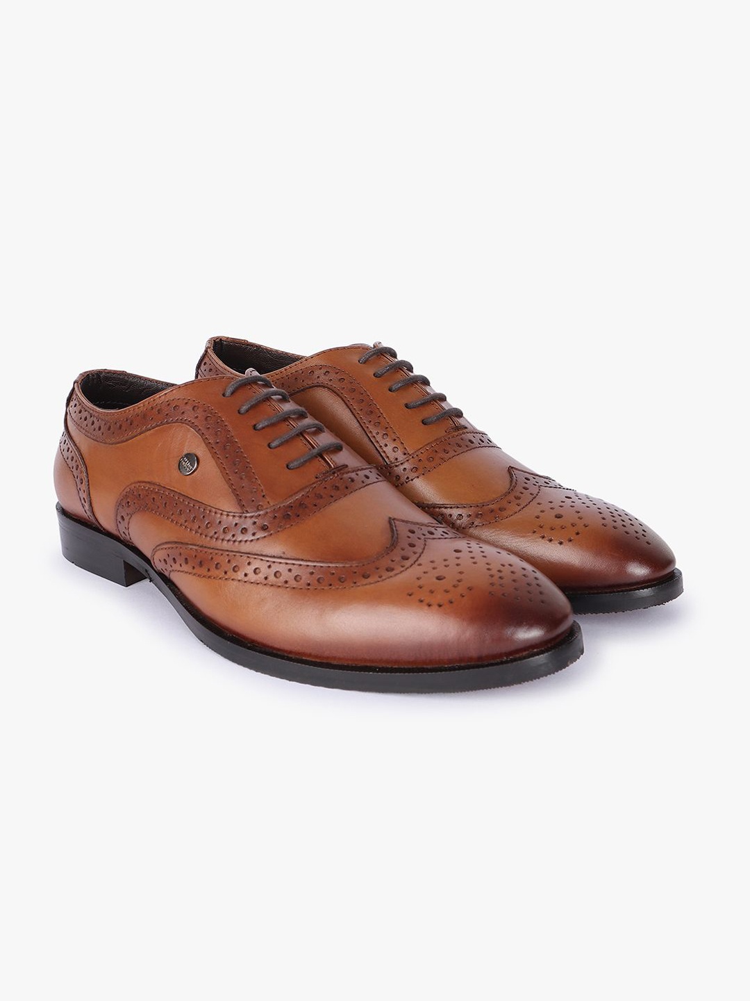 

Carlton London Men Lace-Ups Formal Brogues, Tan