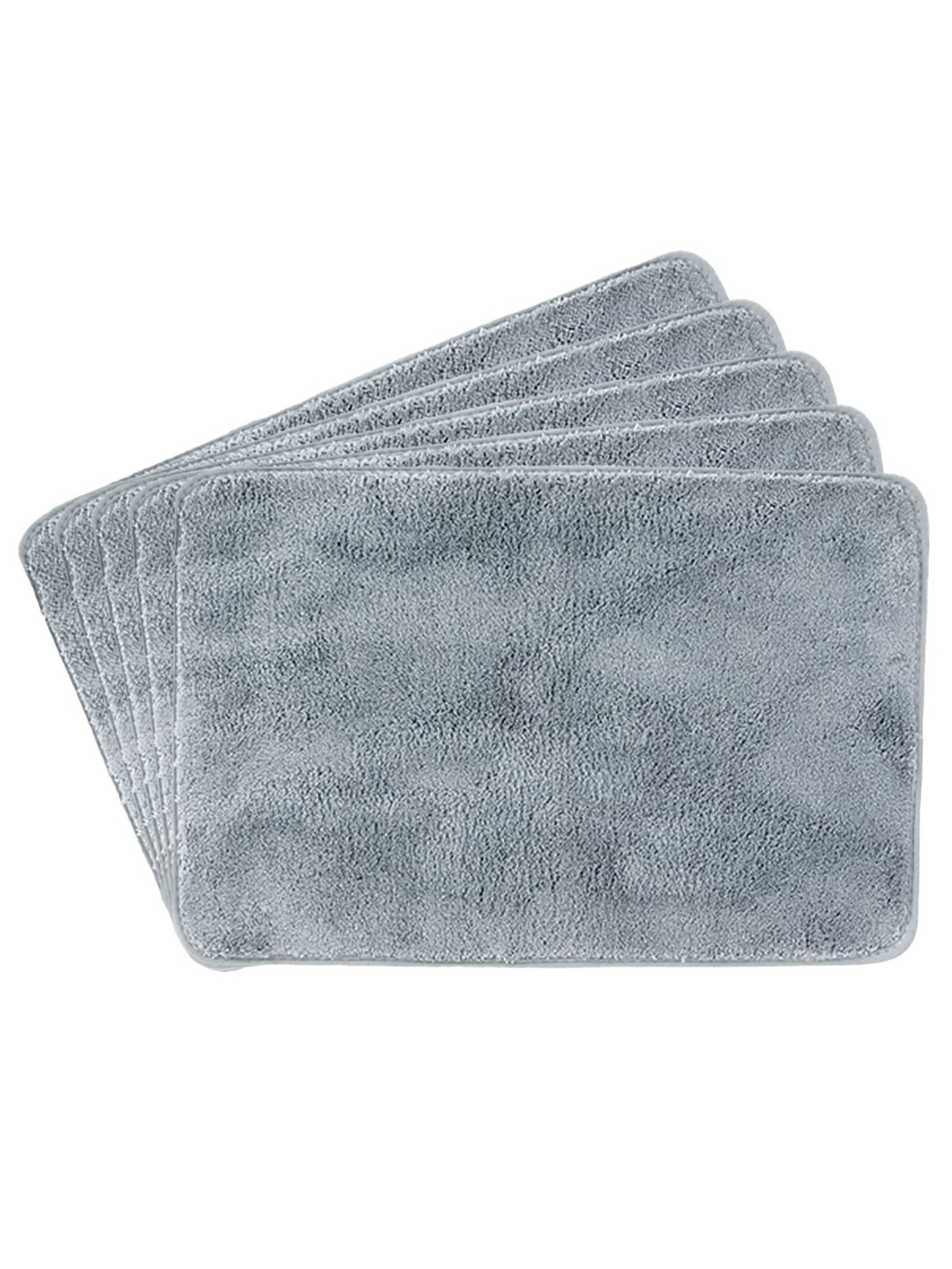 

Kuber Industries Grey 5 Pieces 240 GSM Anti-Skid Bath Rugs