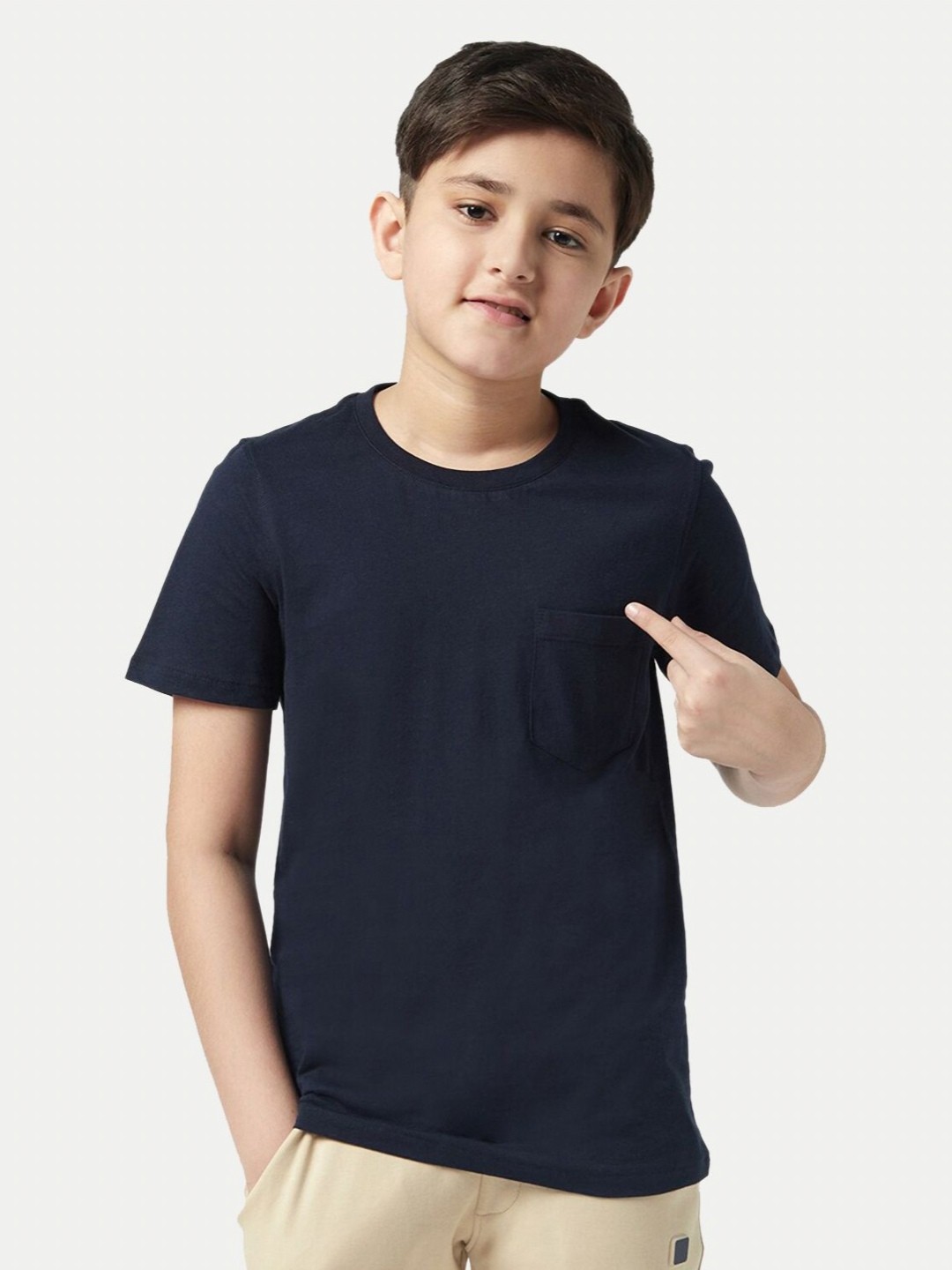 

BAESD Boys Solid Round Neck Cotton T-shirt, Blue