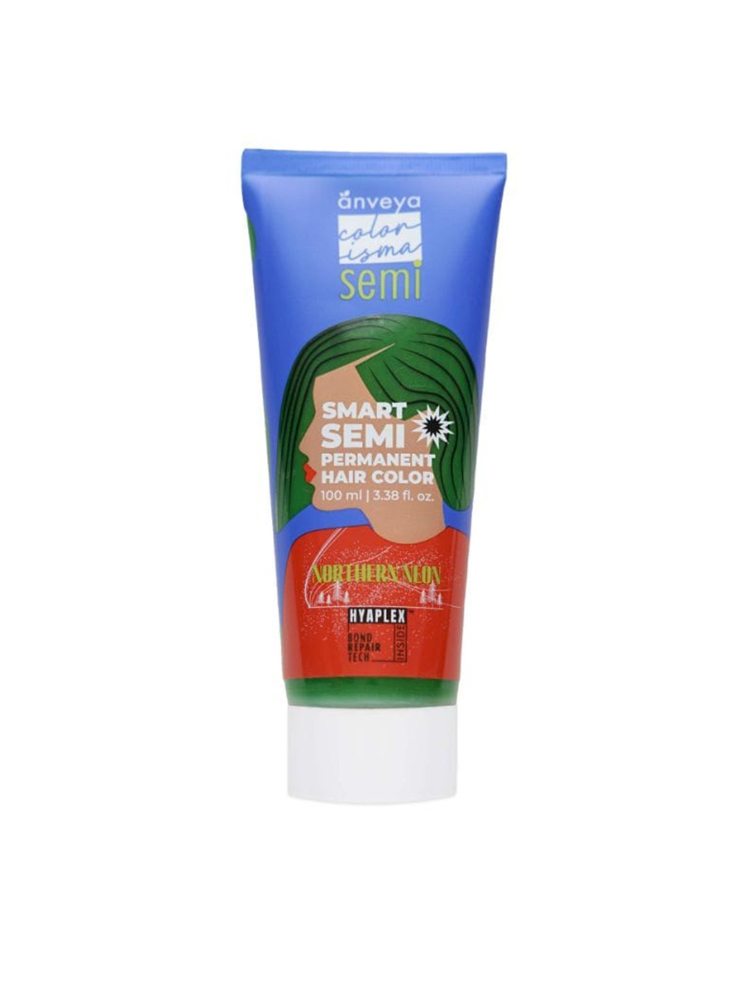 

anveya Colorisma Smart Semi Permanent Hair Color 100 ml - Northern Neon, Blue