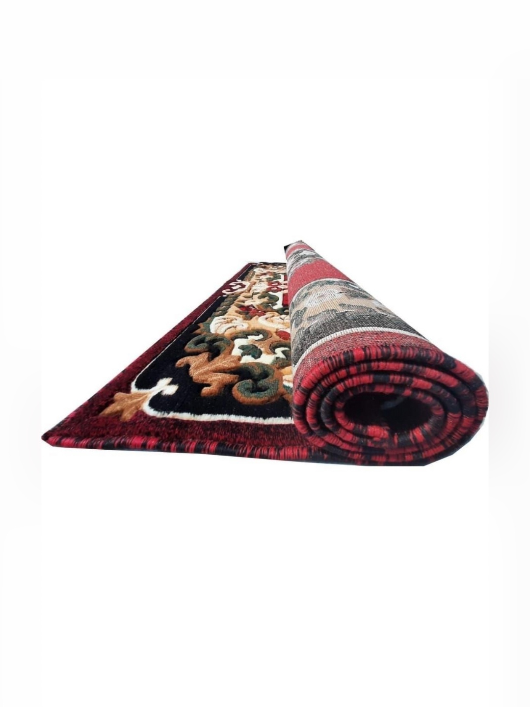 

Samjeeda Handloom carpets Red & Black Floral Printed Anti-Skid Carpet