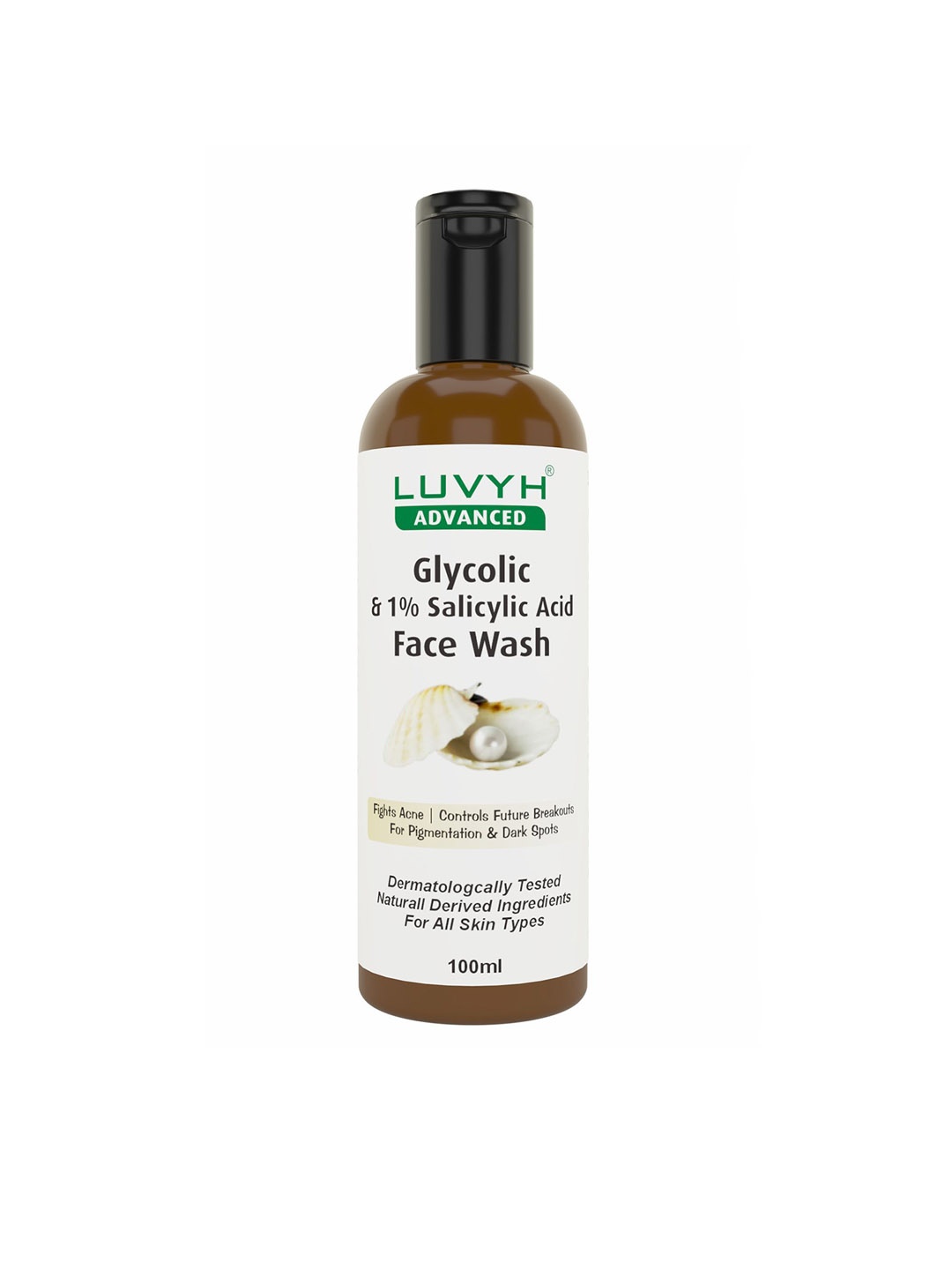 

LUVYH Advanced Glycolic & 1% Salicylic Acid Face Wash - 100ml, White